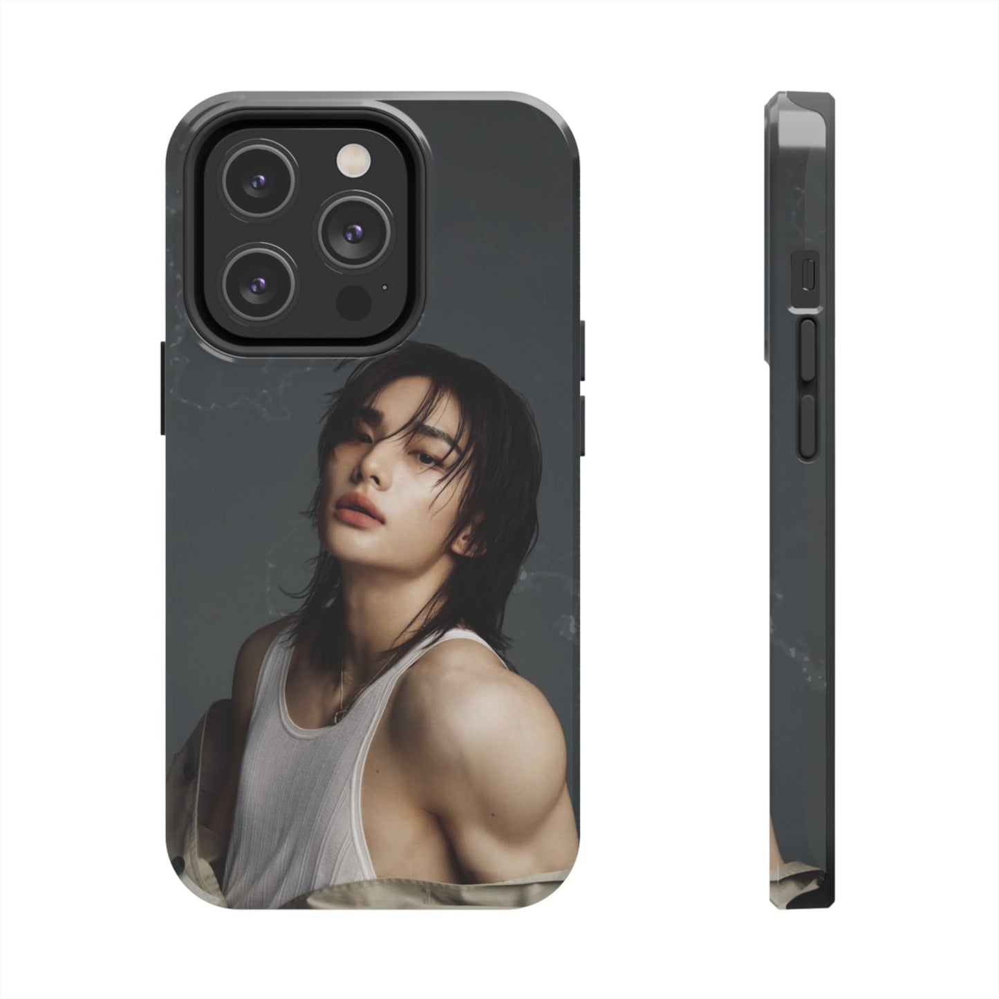 Hyunjin Tough Phone Case — Moody Portrait Slim Protective Case
