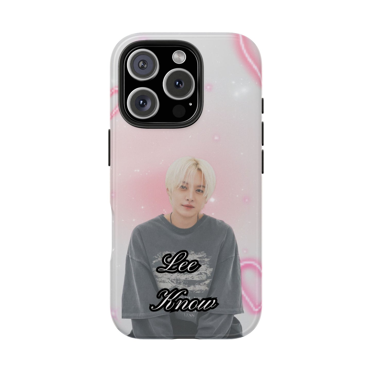 Lee Know Tough Phone Case — Pink Heart Photo Design