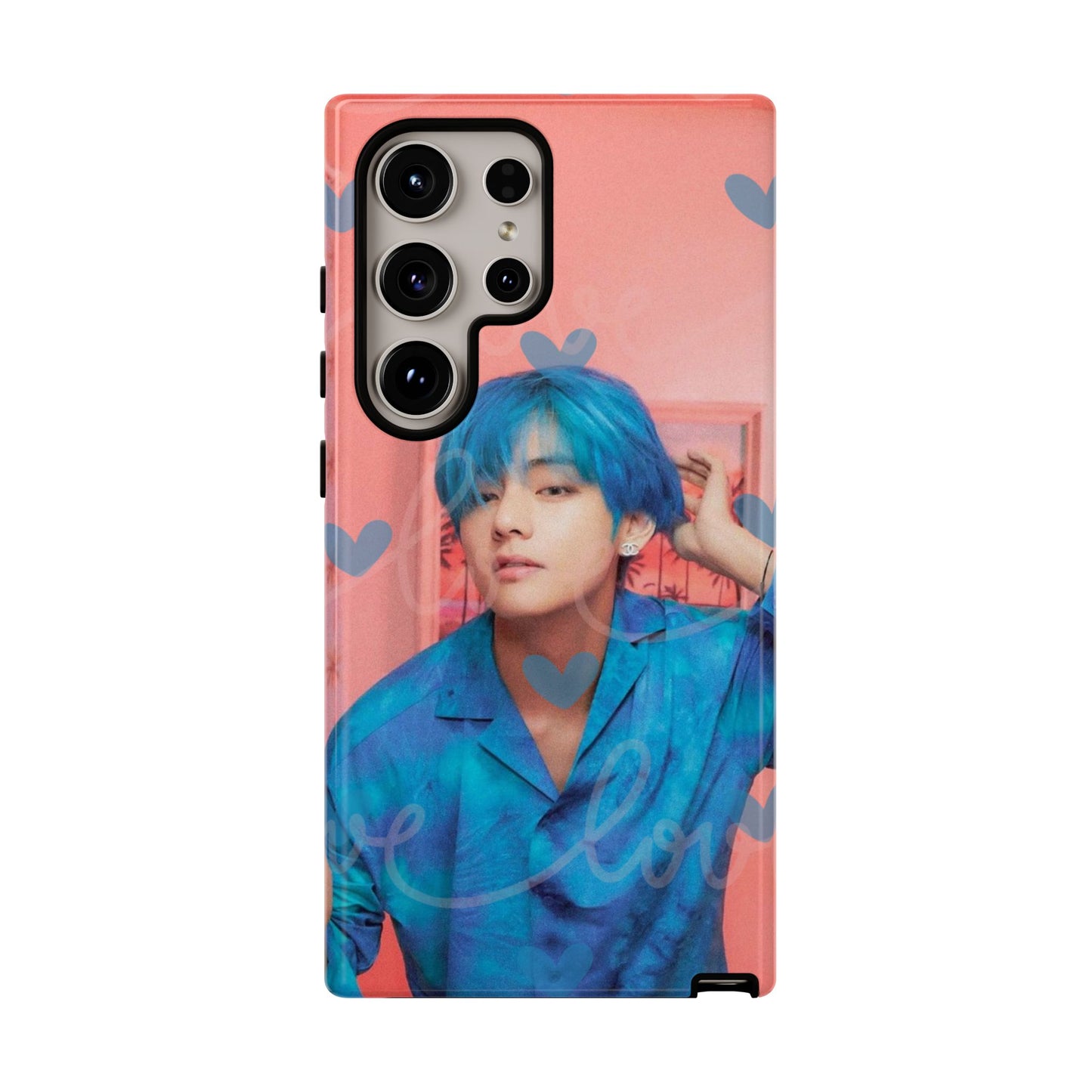 Taehyung Phone Case — Pink Heart/Love Kpop Design
