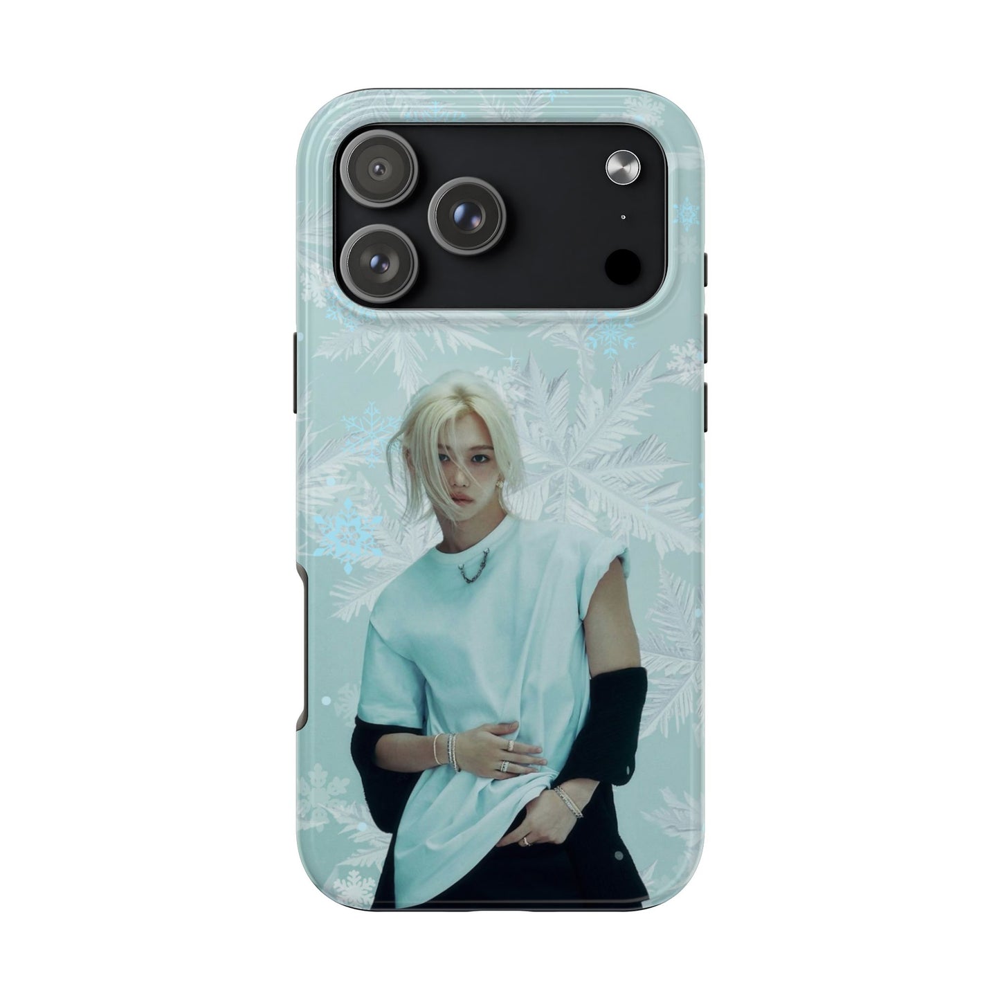 Lee Felix Tough Phone Case — Pastel K-Pop Idol Floral Armor