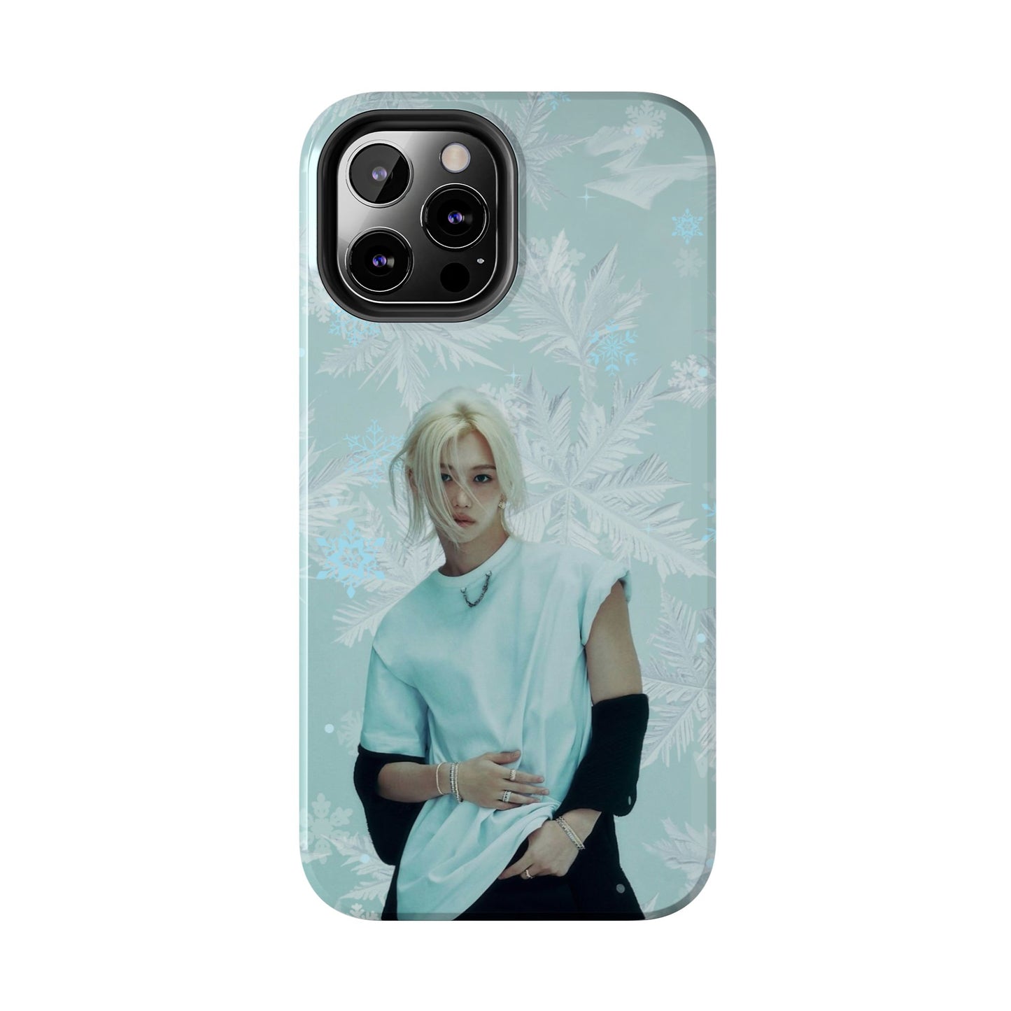 Lee Felix Tough Phone Case — Pastel K-Pop Idol Floral Armor