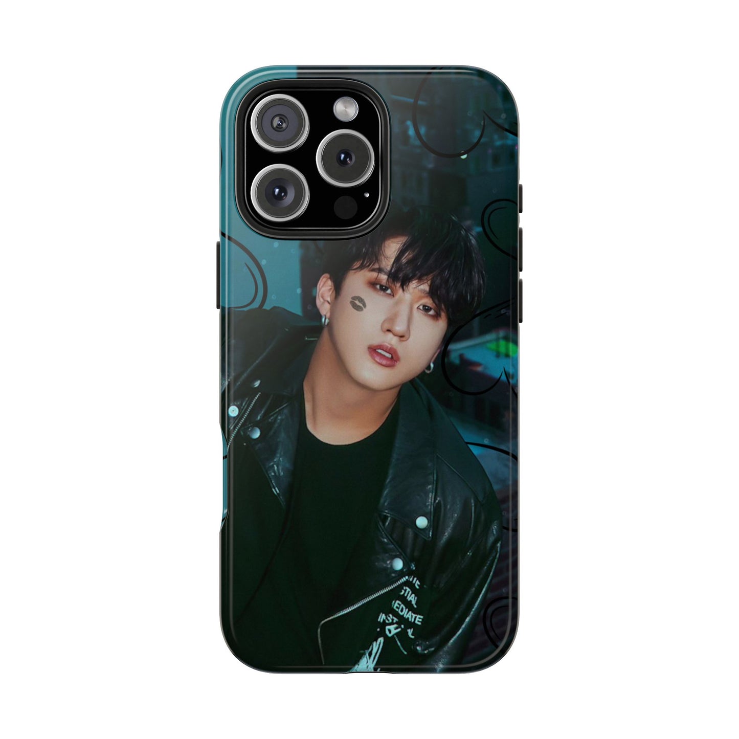 Seo Changbin Tough Phone Case — Moody Teal Portrait Design