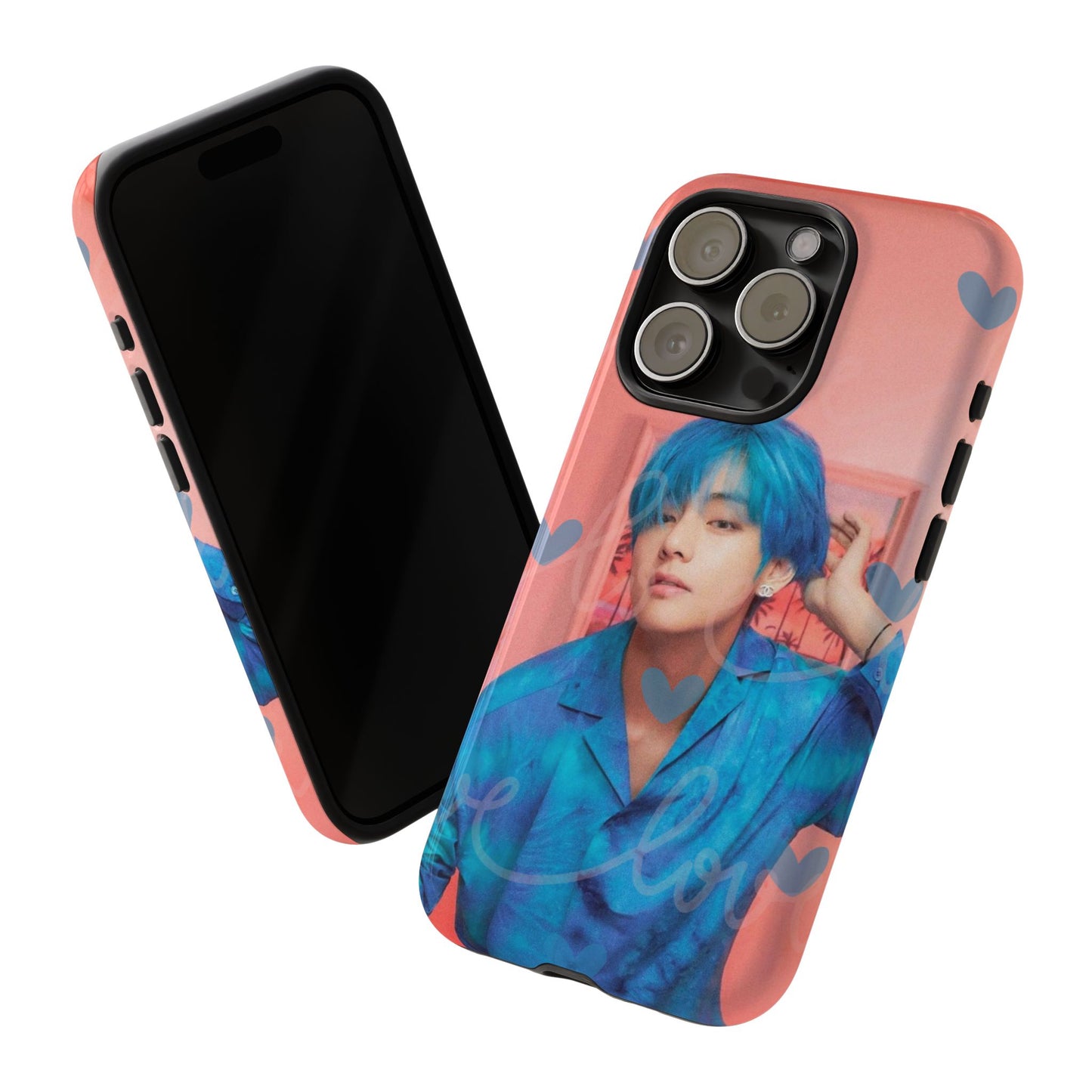 Taehyung Phone Case — Pink Heart/Love Kpop Design