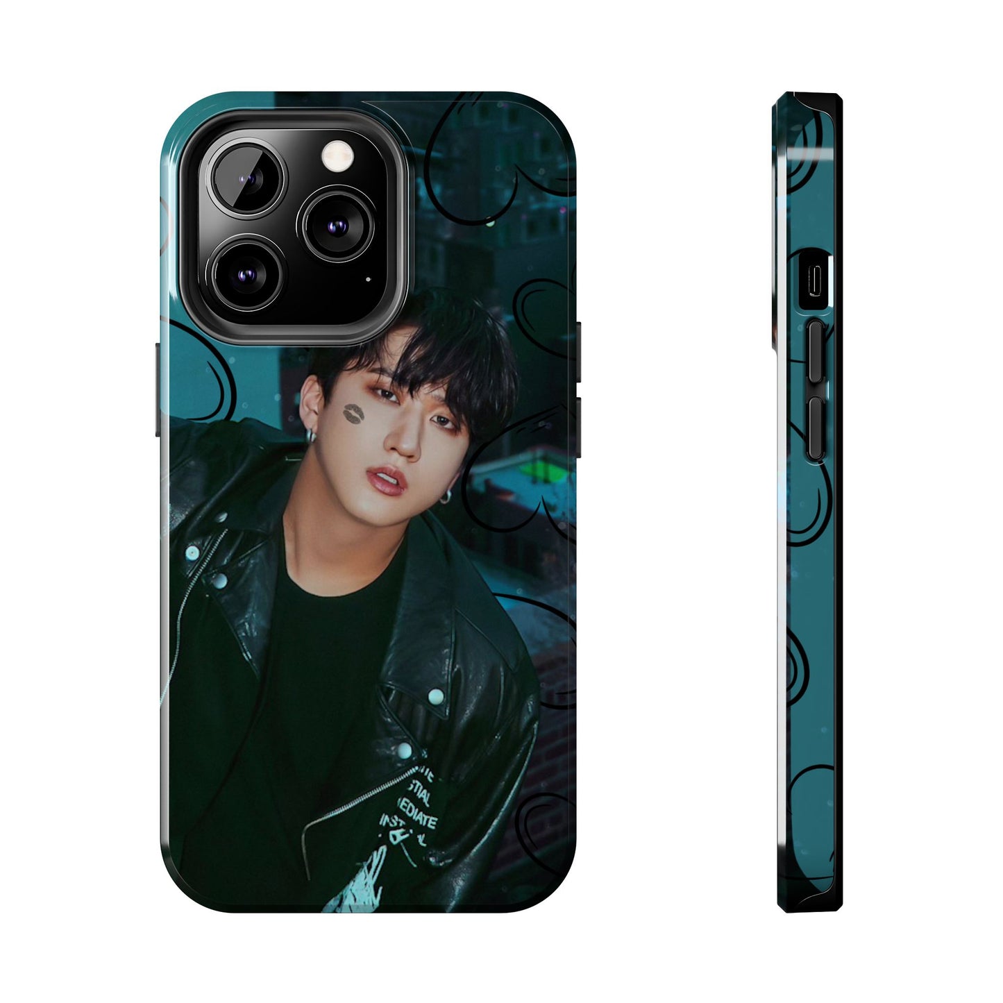 Seo Changbin Tough Phone Case — Moody Teal Portrait Design