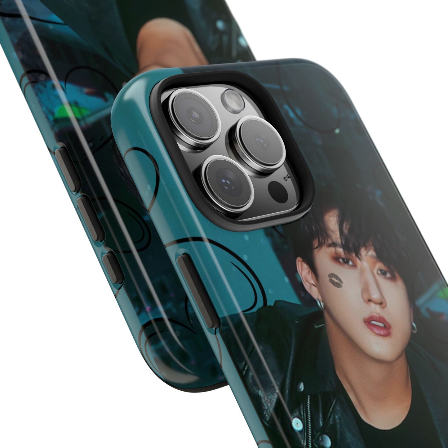 Seo Changbin Tough Phone Case — Moody Teal Portrait Design