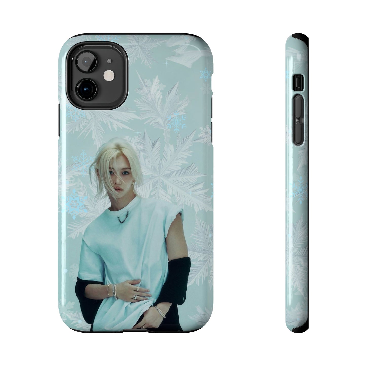 Lee Felix Tough Phone Case — Pastel K-Pop Idol Floral Armor