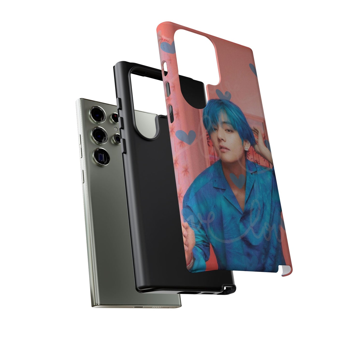 Taehyung Phone Case — Pink Heart/Love Kpop Design