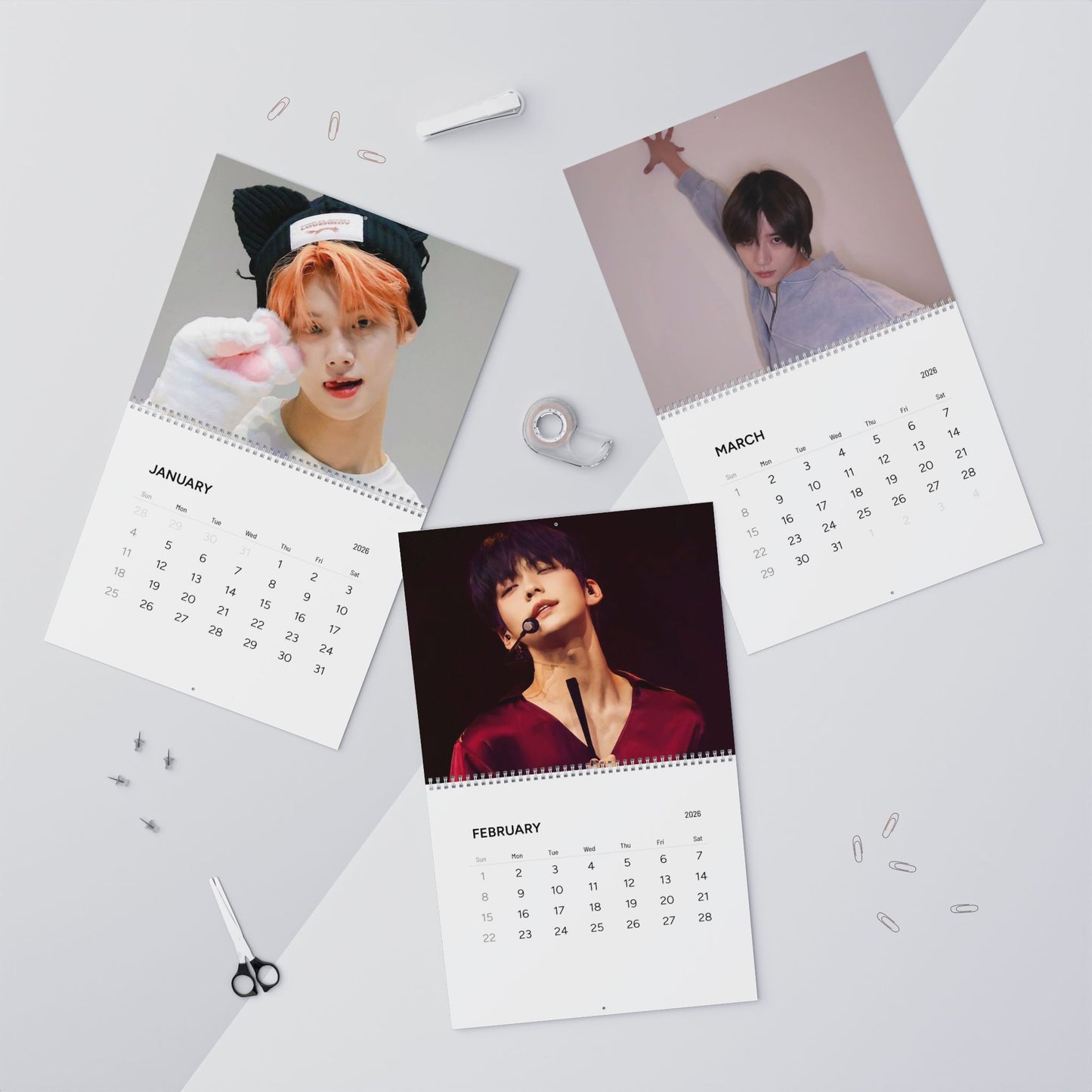 TomorrowxTogether 2026 Photo Wall Calendar — Monthly K-Pop Idol Portraits