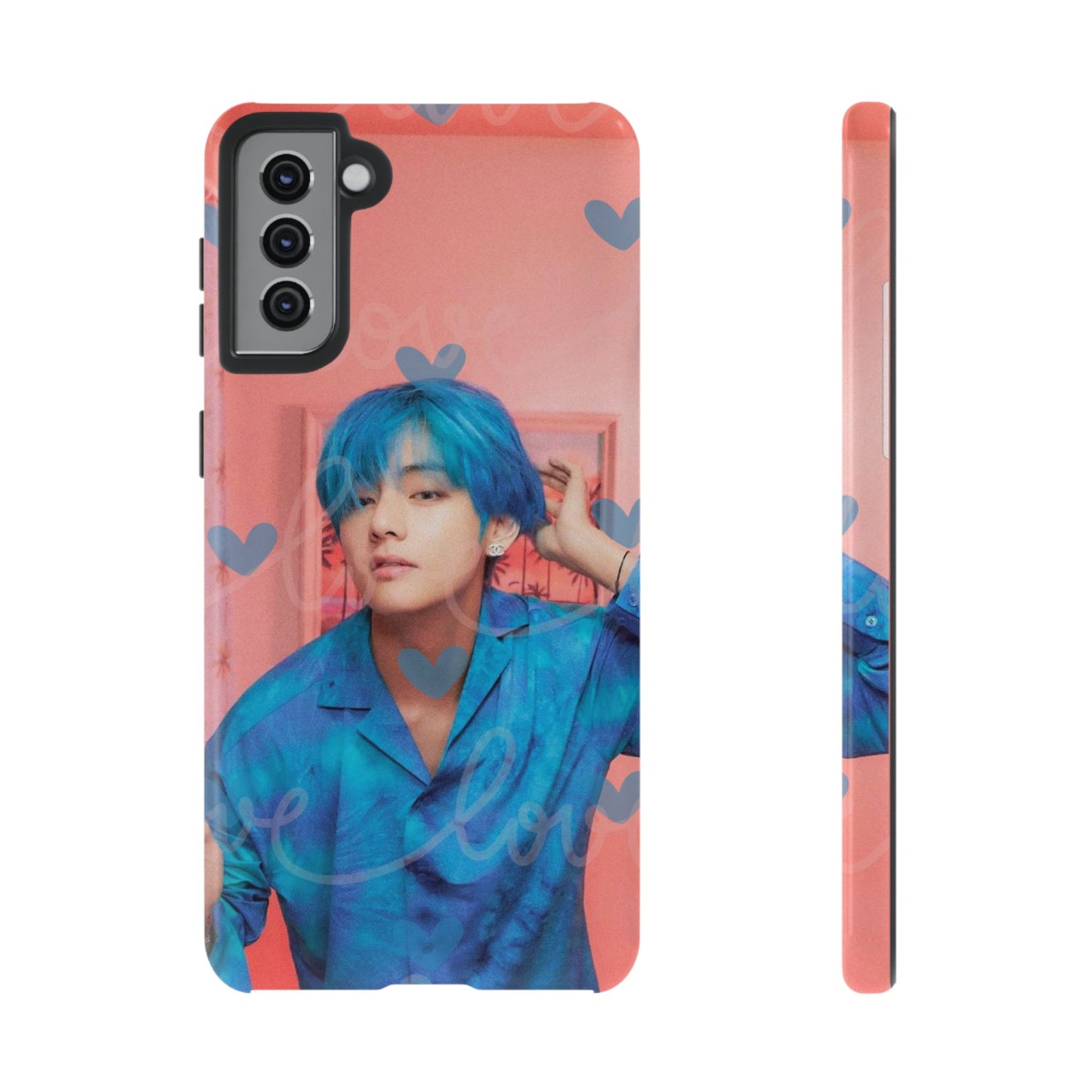 Taehyung Phone Case — Pink Heart/Love Kpop Design