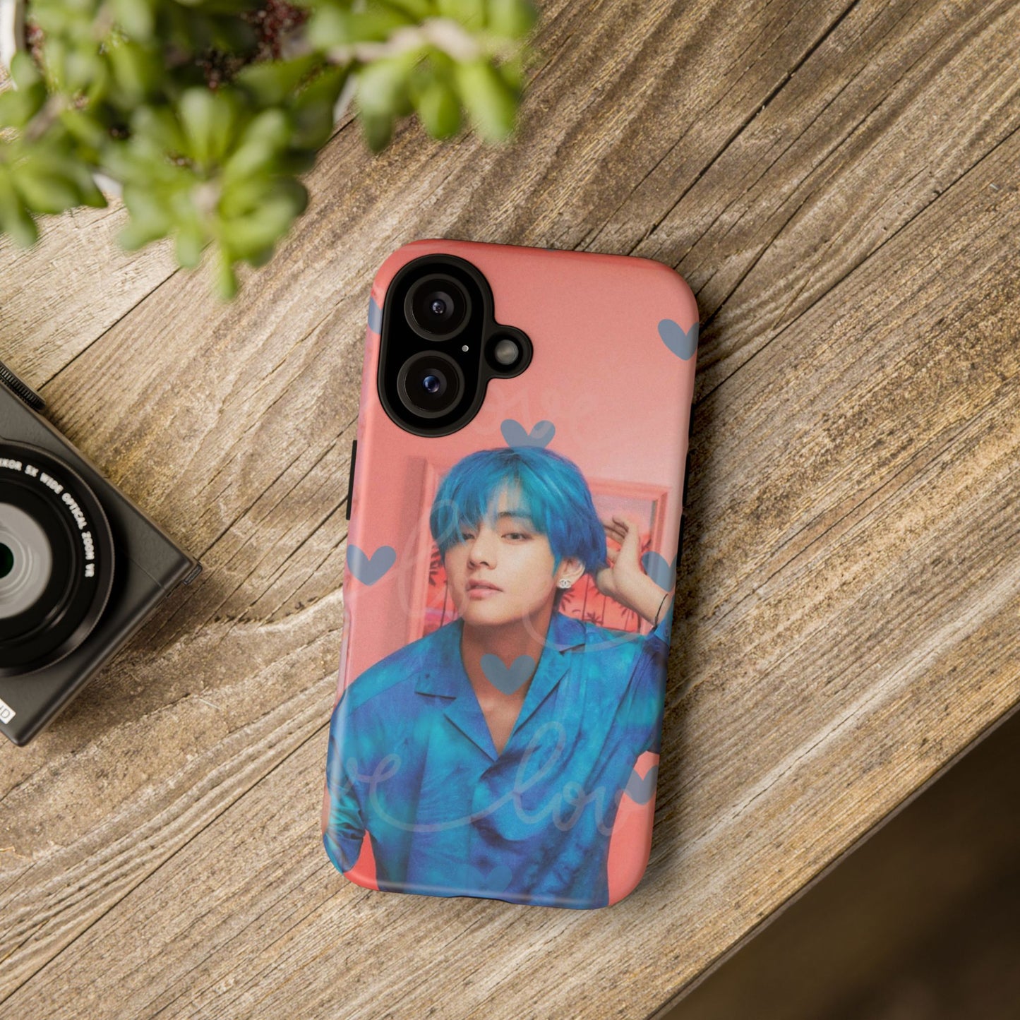 Taehyung Phone Case — Pink Heart/Love Kpop Design