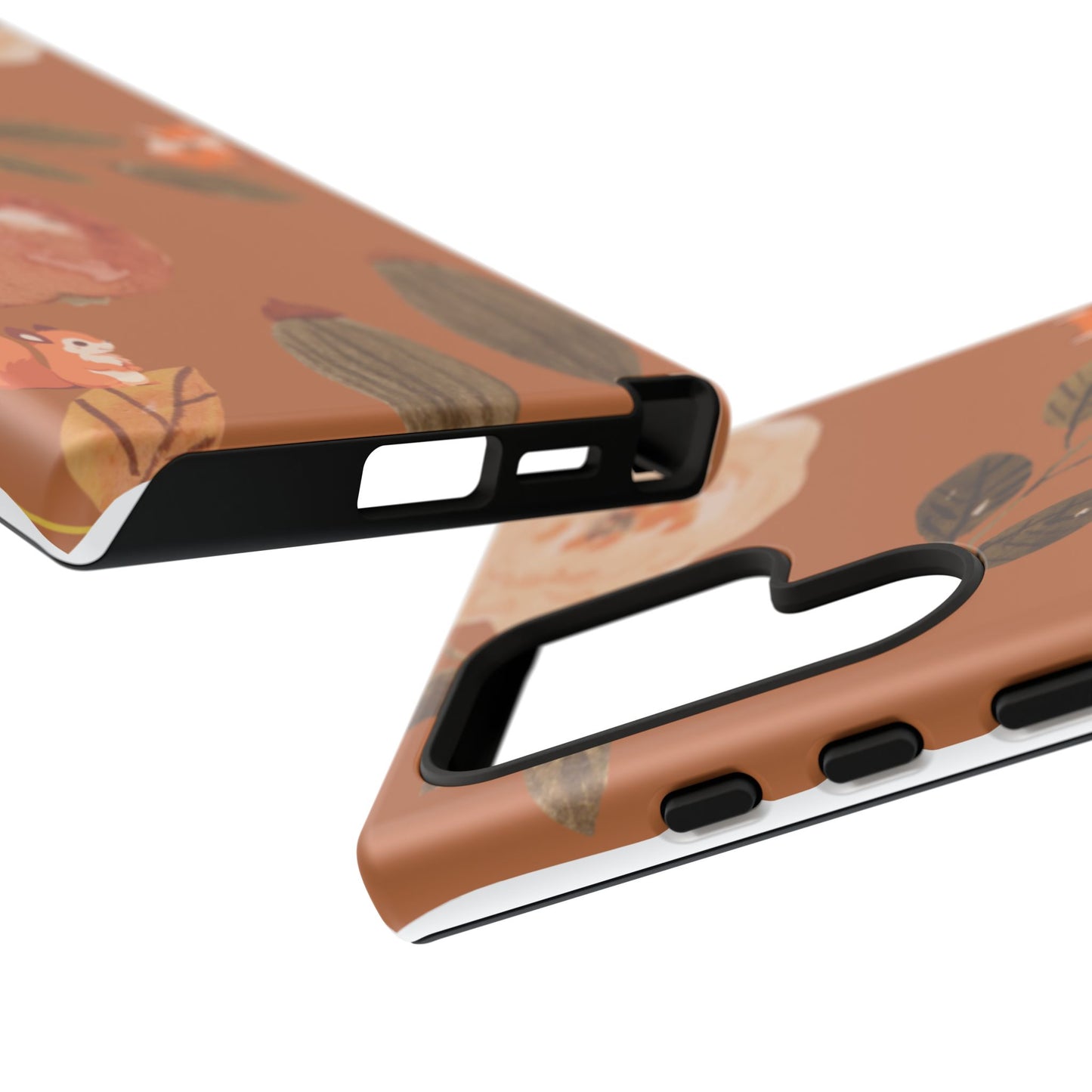 Cozy Autumn Phone Case, Fall-Themed Protective Cover, Cute Nature Design, Squirrel and Apple Motif, Cozy Gift for Nature Lovers
