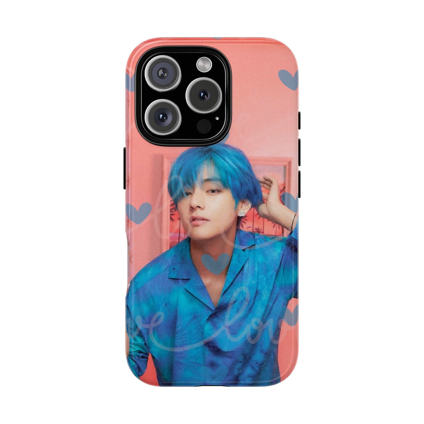 Taehyung Phone Case — Pink Heart/Love Kpop Design