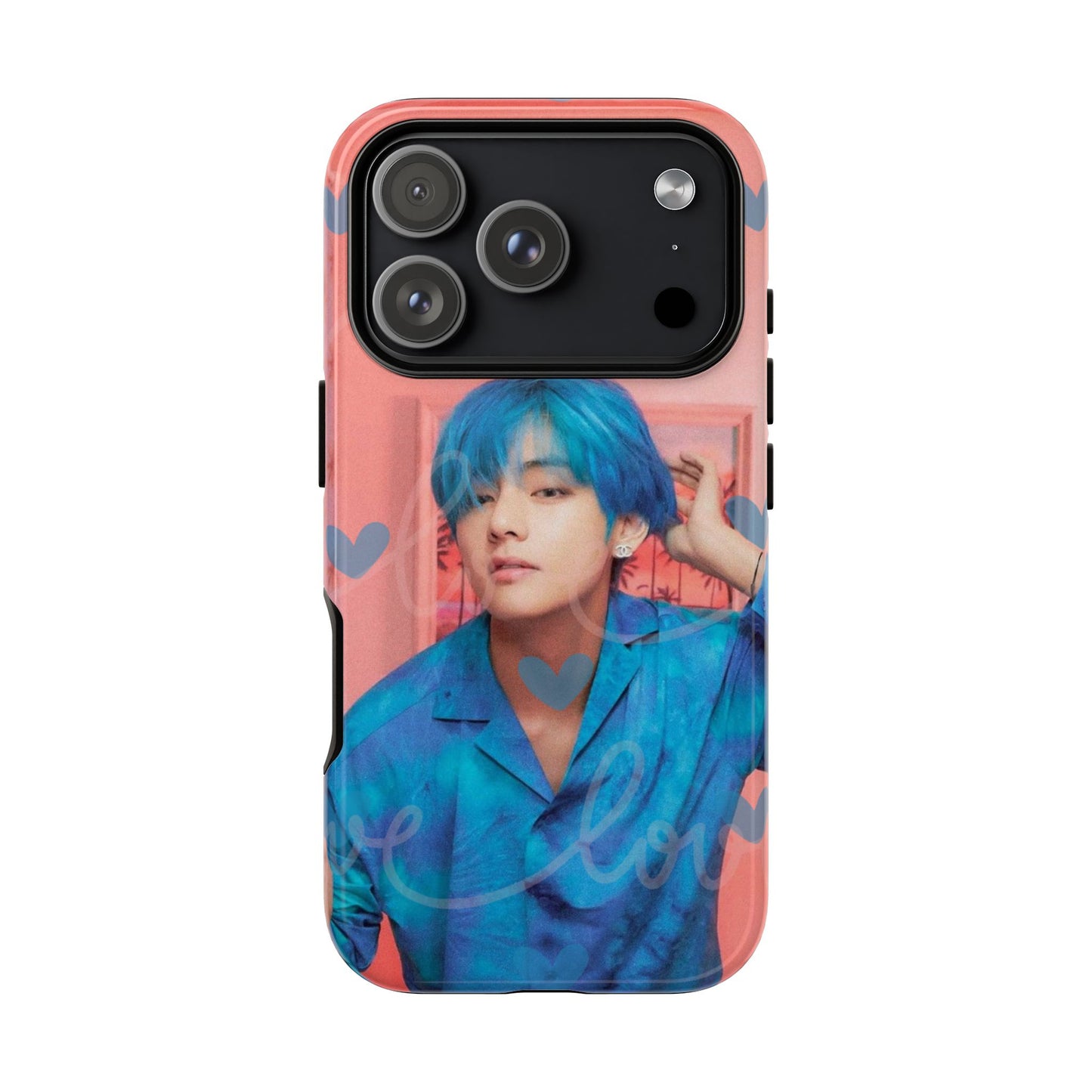 Taehyung Phone Case — Pink Heart/Love Kpop Design