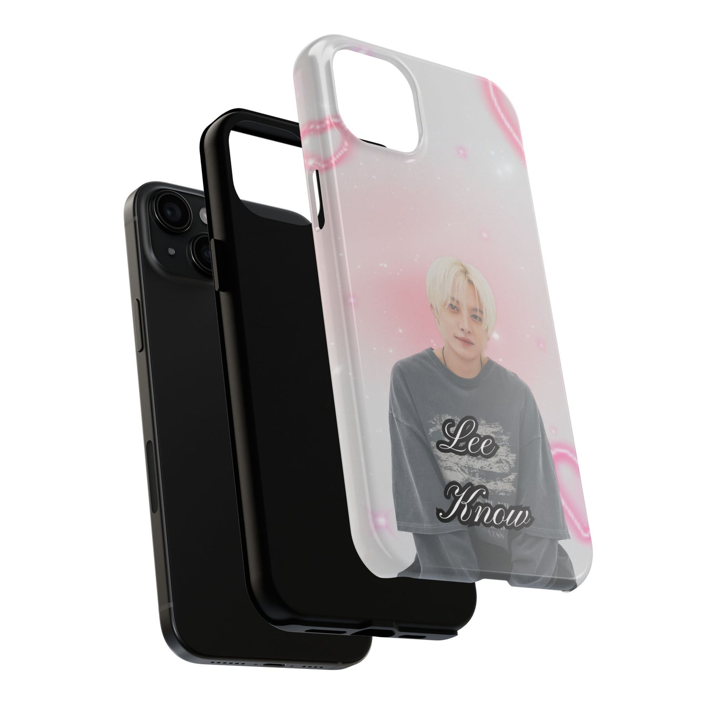 Lee Know Tough Phone Case — Pink Heart Photo Design