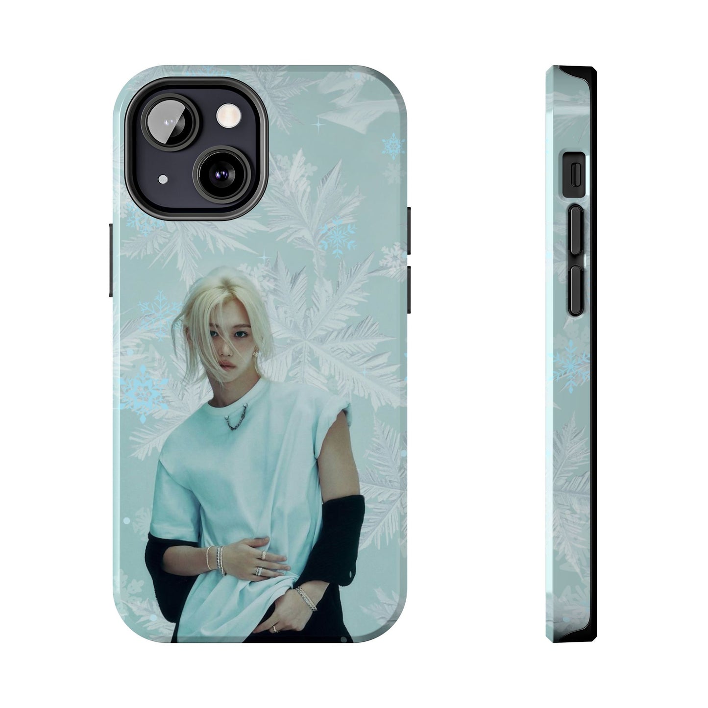 Lee Felix Tough Phone Case — Pastel K-Pop Idol Floral Armor