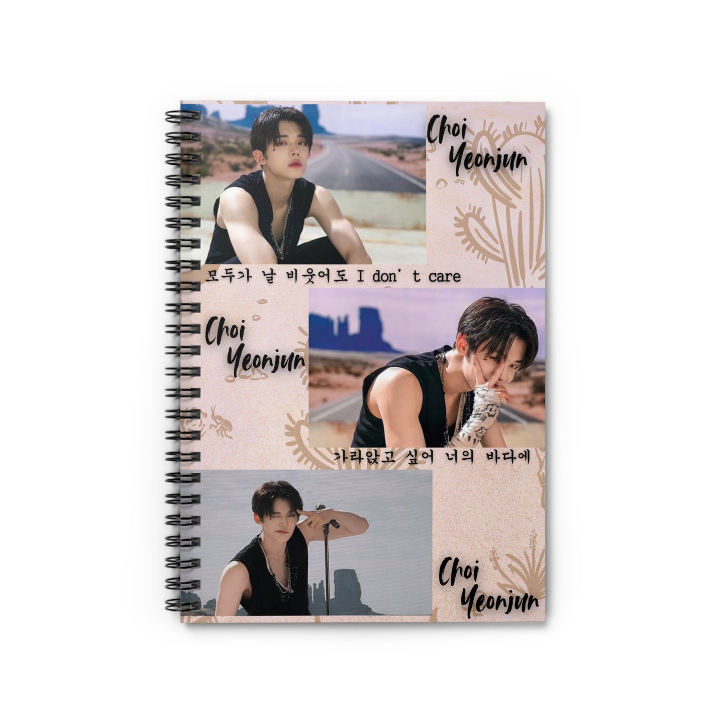 Yeonjun Spiral Notebook - Ruled Lines with Inspirational Quotes