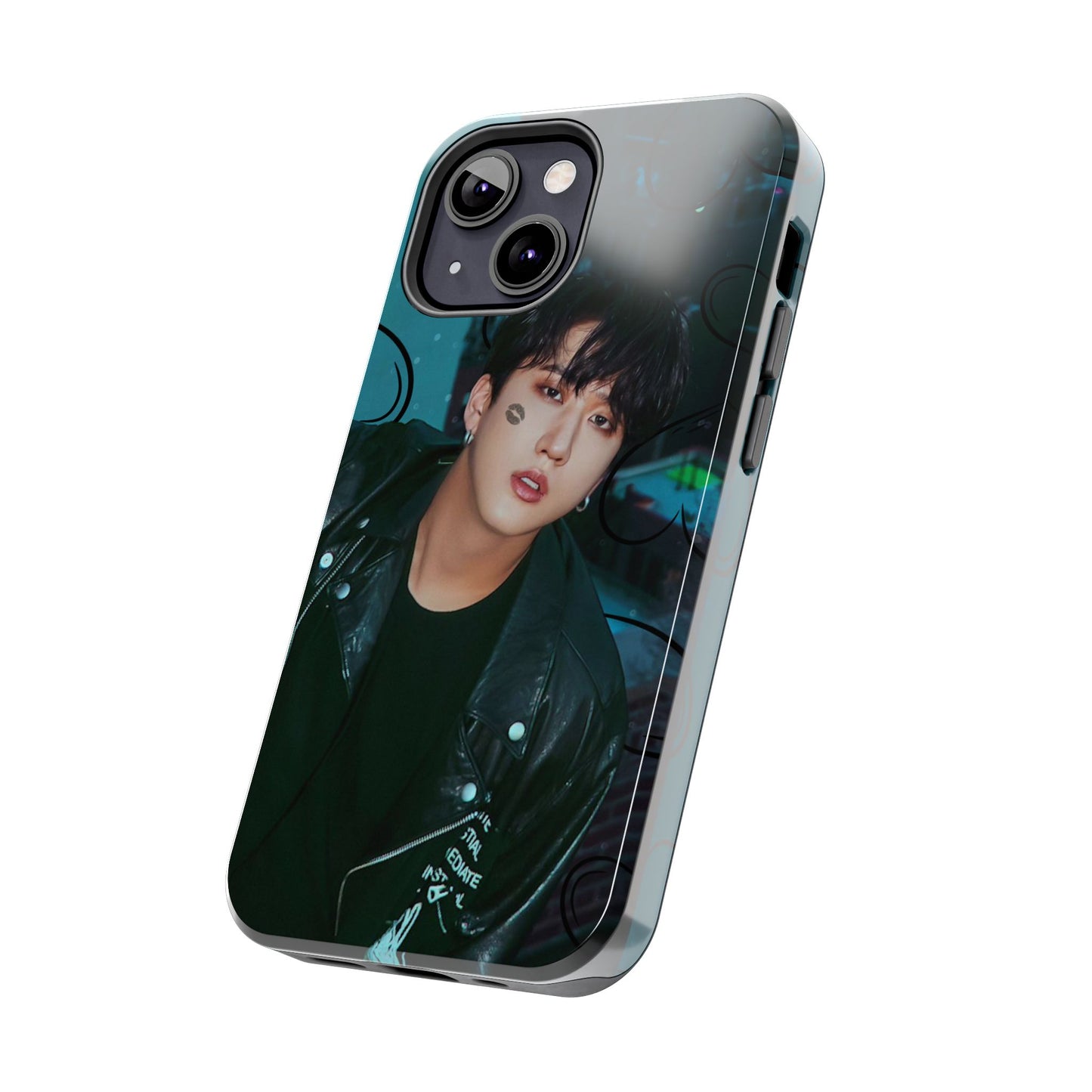 Seo Changbin Tough Phone Case — Moody Teal Portrait Design