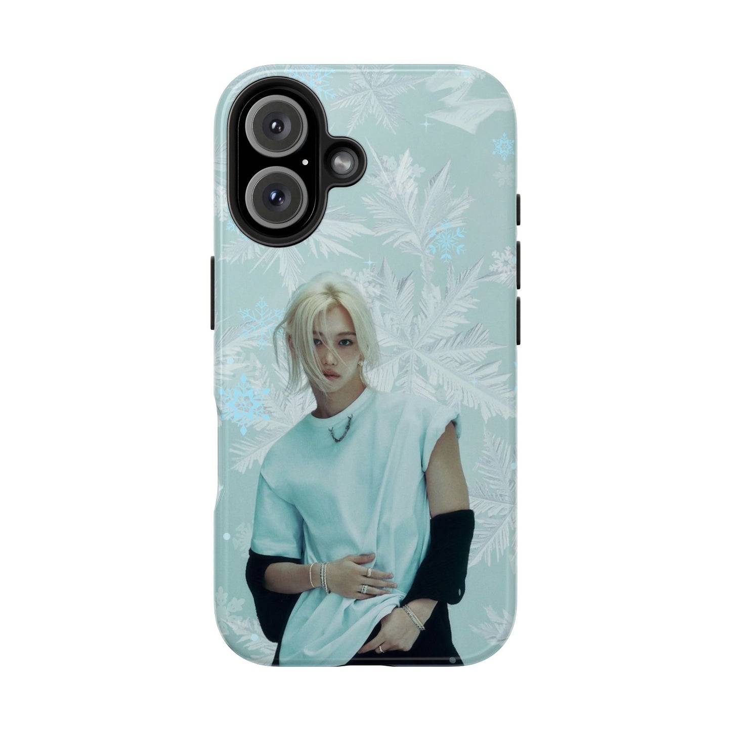 Lee Felix Tough Phone Case — Pastel K-Pop Idol Floral Armor