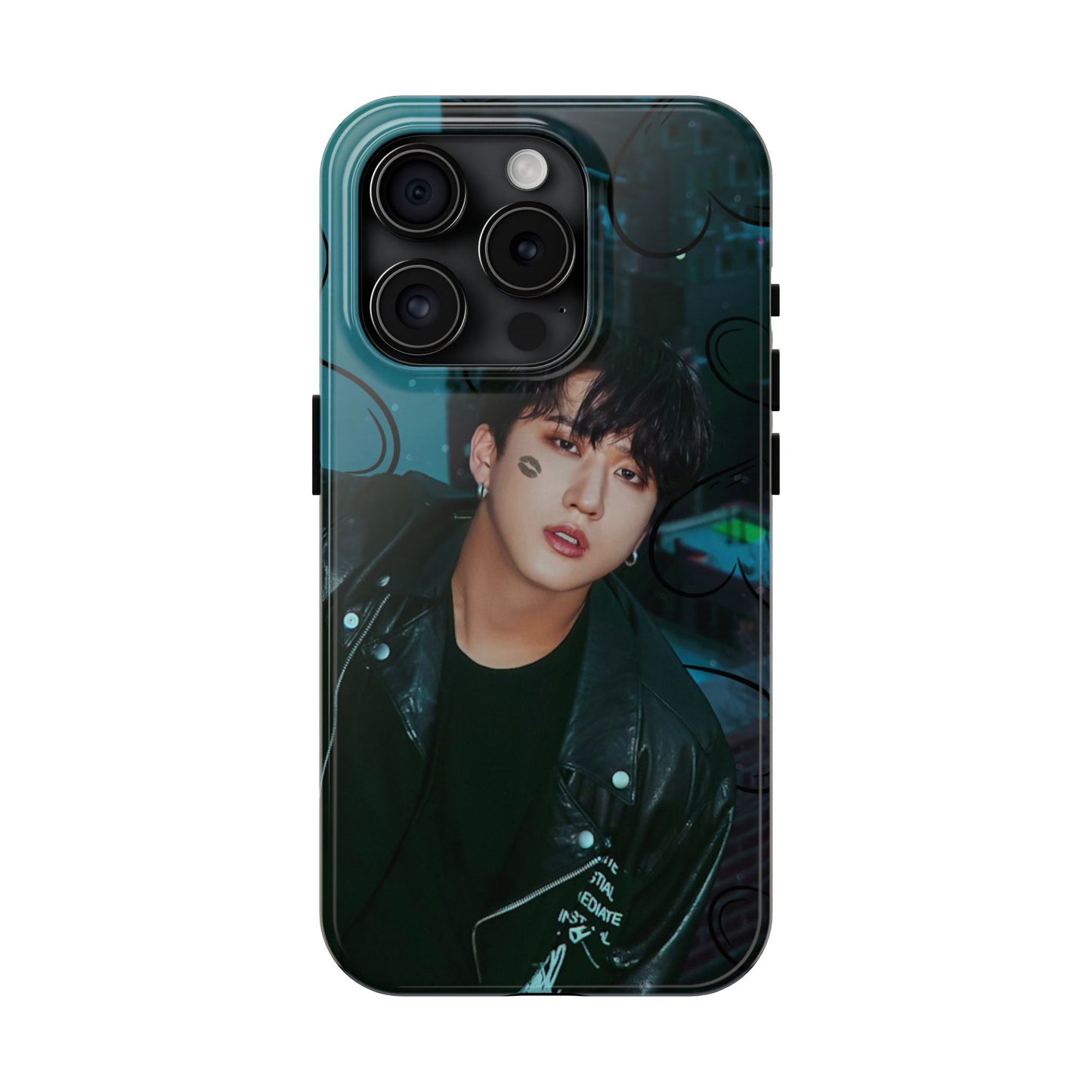 Seo Changbin Tough Phone Case — Moody Teal Portrait Design