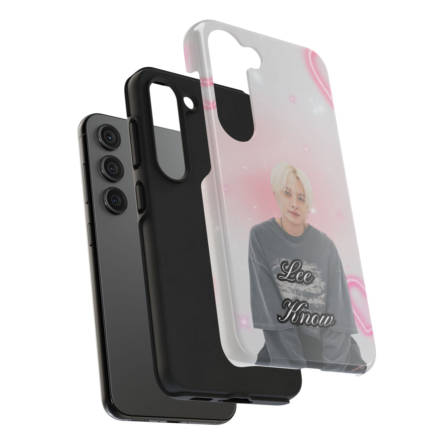 Lee Know Tough Phone Case — Pink Heart Photo Design