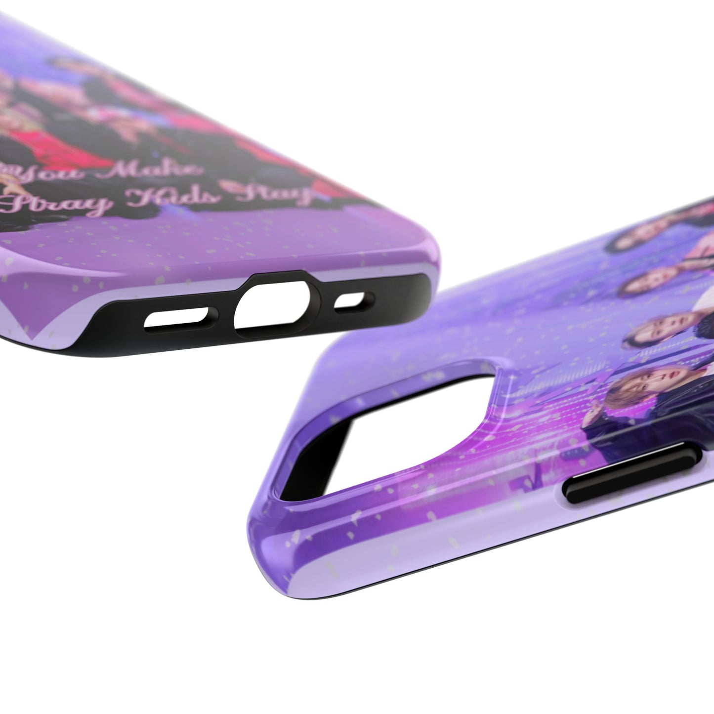 Stray Kids Photo Tough Phone Case — "You Make Stray Kids Stay" Purple K‑Pop Protective Cover