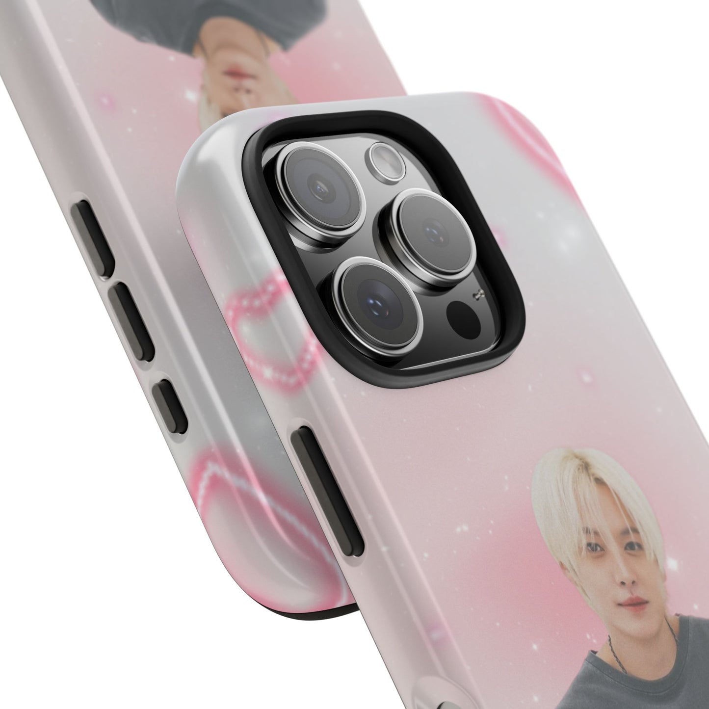 Lee Know Tough Phone Case — Pink Heart Photo Design
