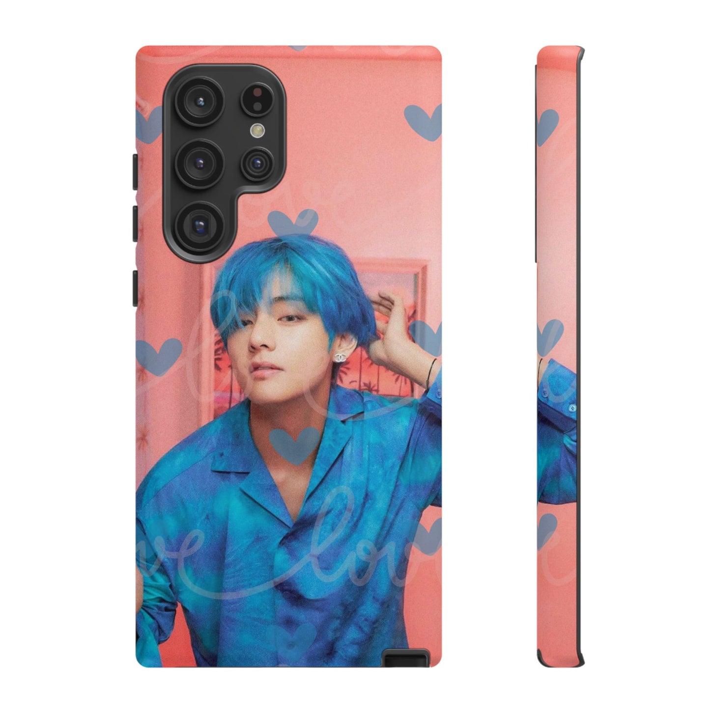 Taehyung Phone Case — Pink Heart/Love Kpop Design