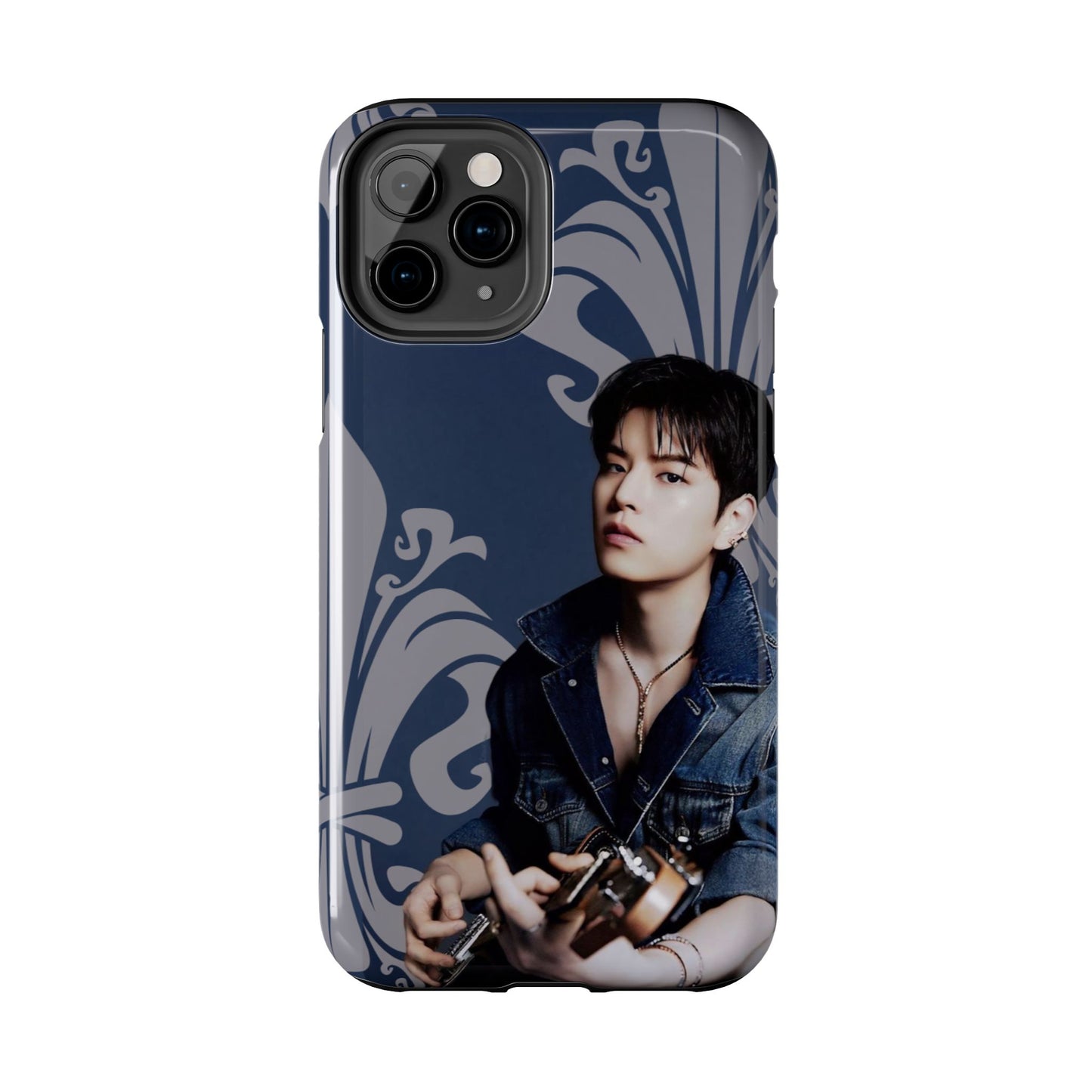 Kim Seungmin Tough Phone Case — Vintage Floral Portrait Design