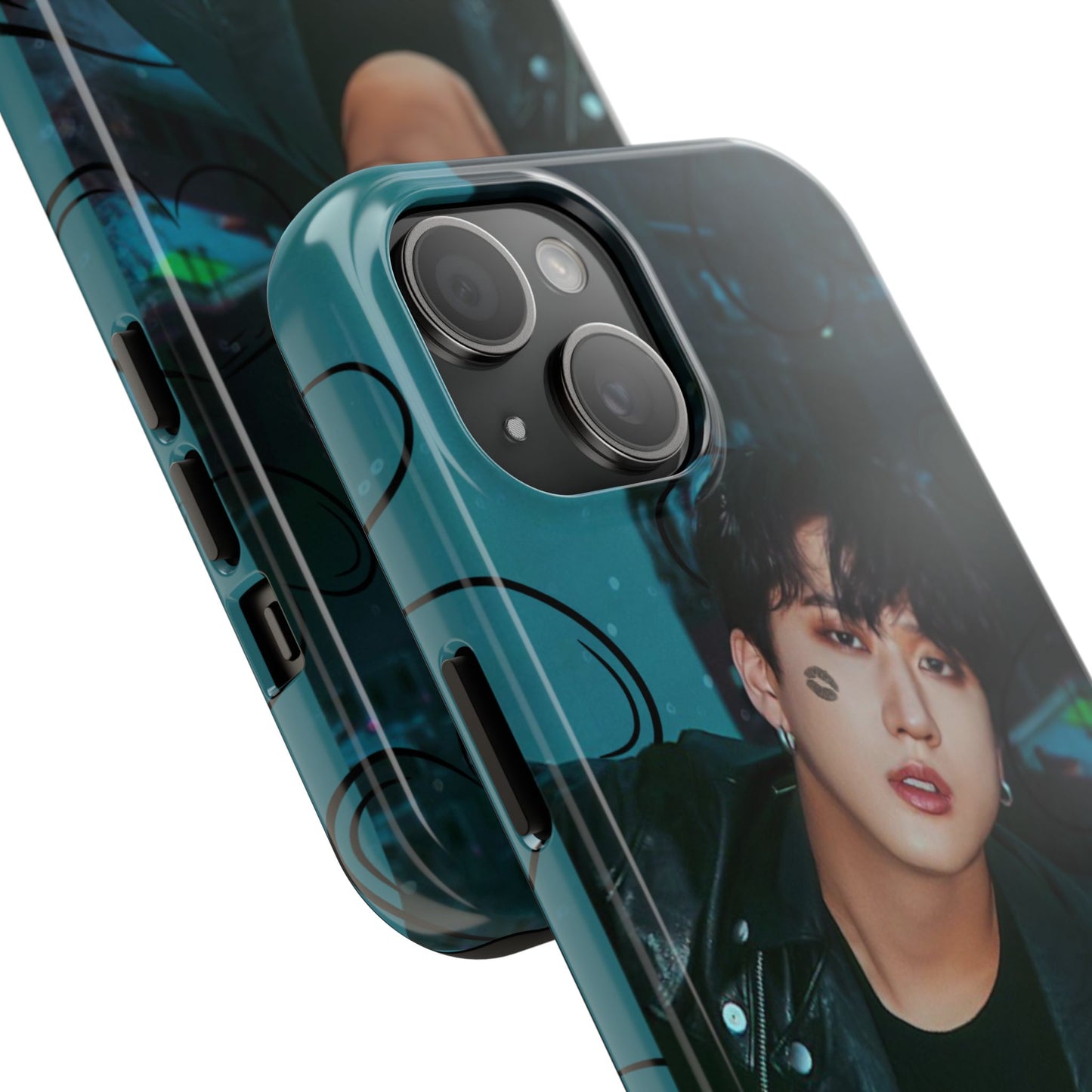 Seo Changbin Tough Phone Case — Moody Teal Portrait Design