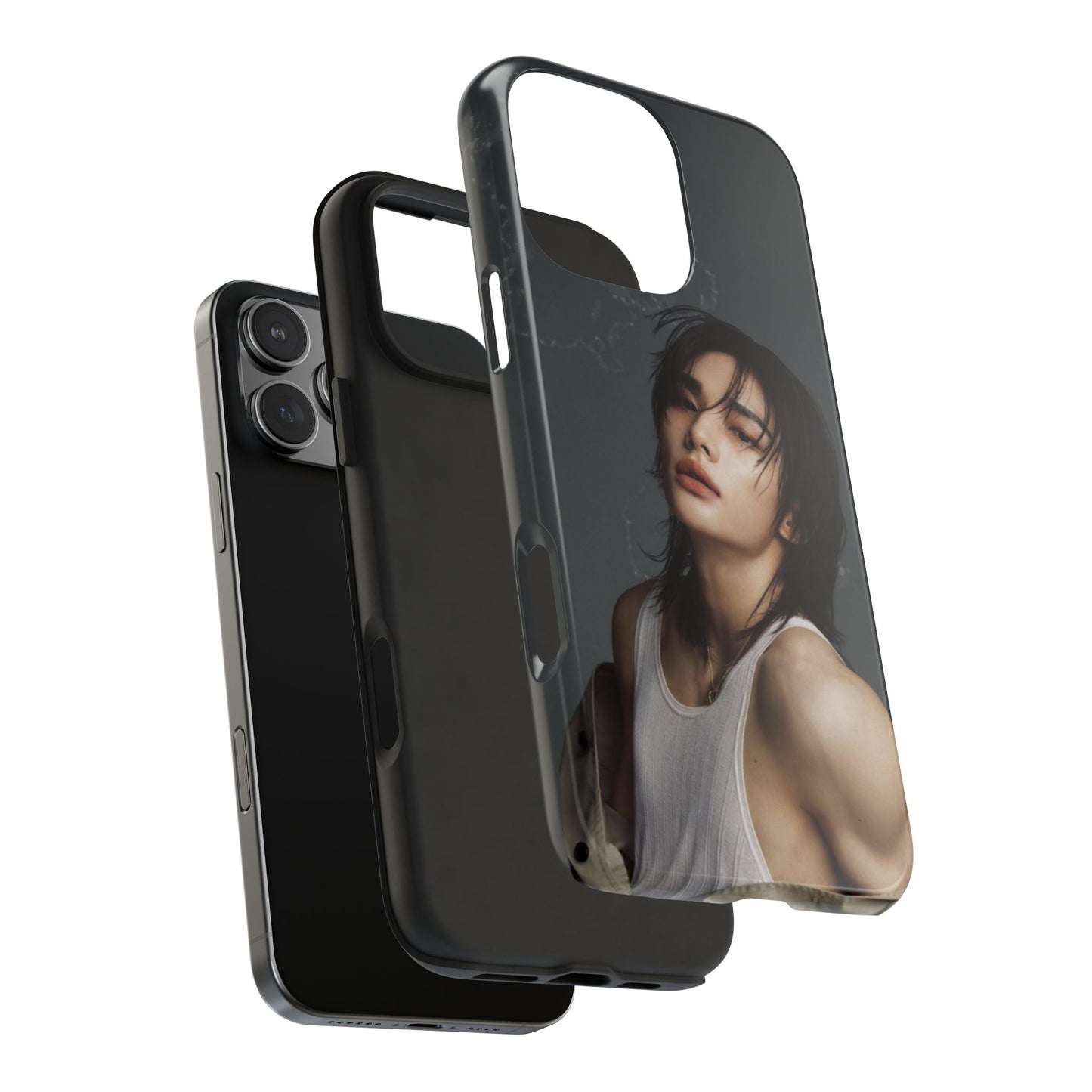 Hyunjin Tough Phone Case — Moody Portrait Slim Protective Case