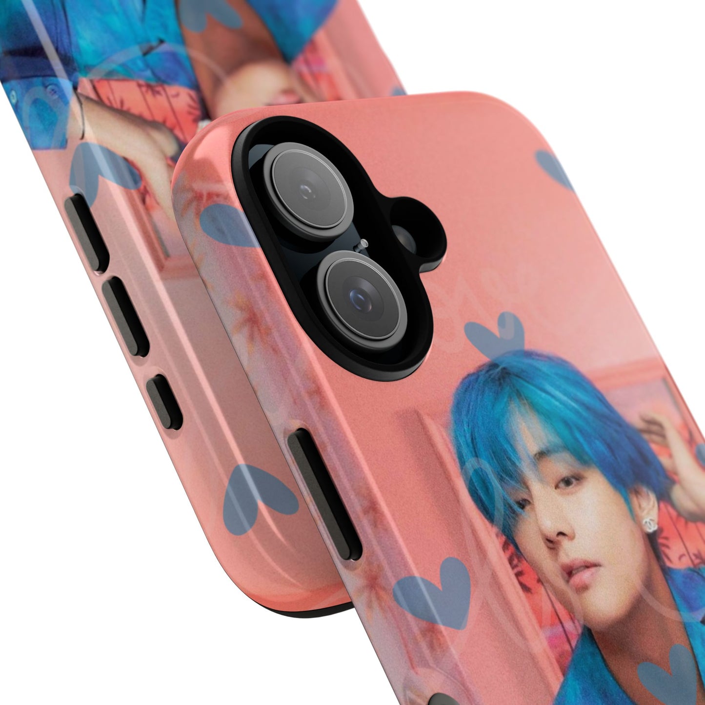 Taehyung Phone Case — Pink Heart/Love Kpop Design