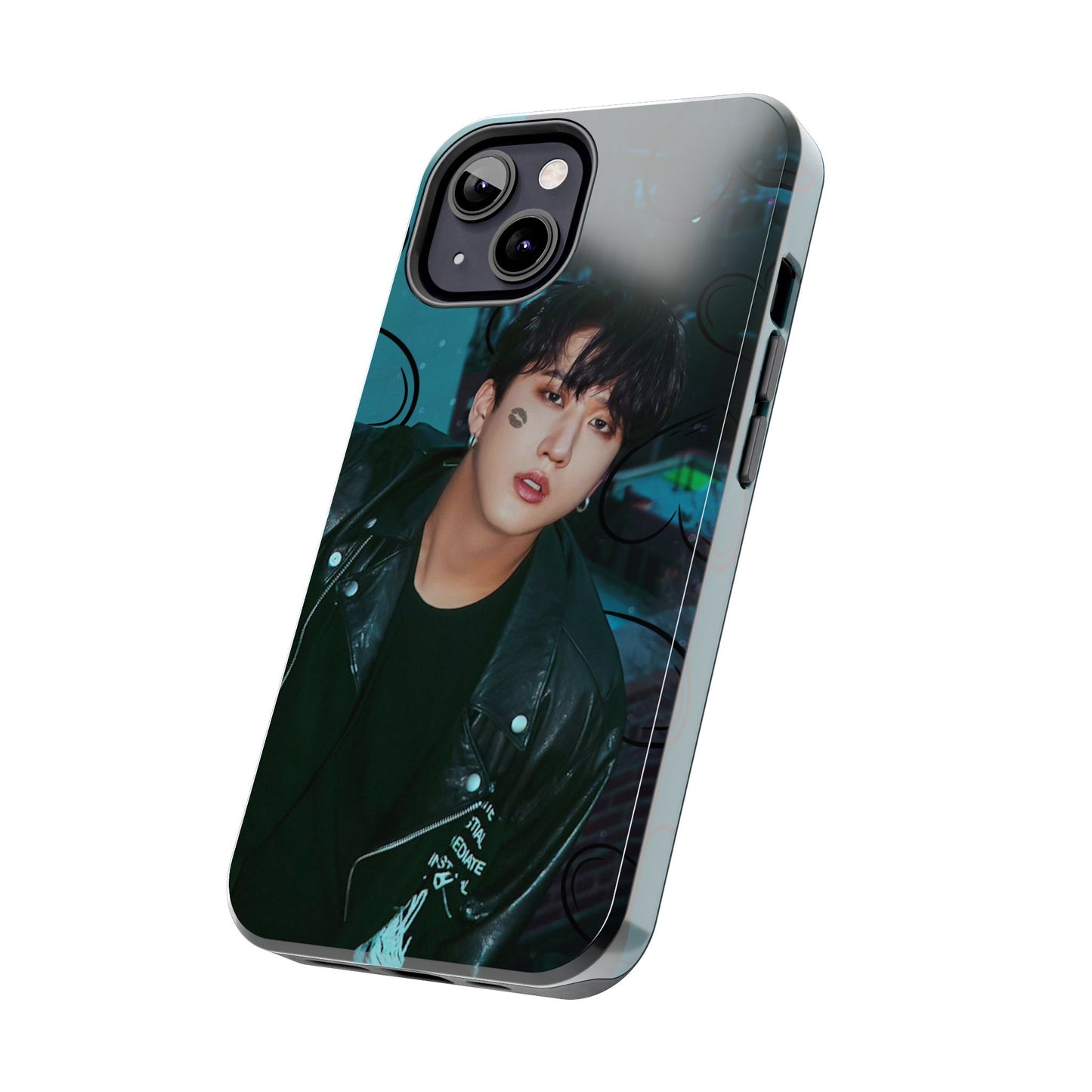 Seo Changbin Tough Phone Case — Moody Teal Portrait Design