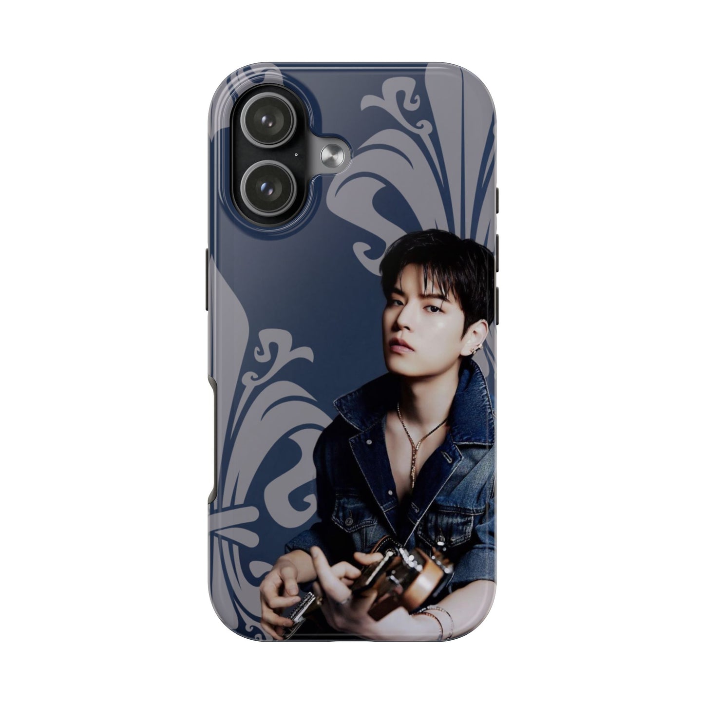 Kim Seungmin Tough Phone Case — Vintage Floral Portrait Design