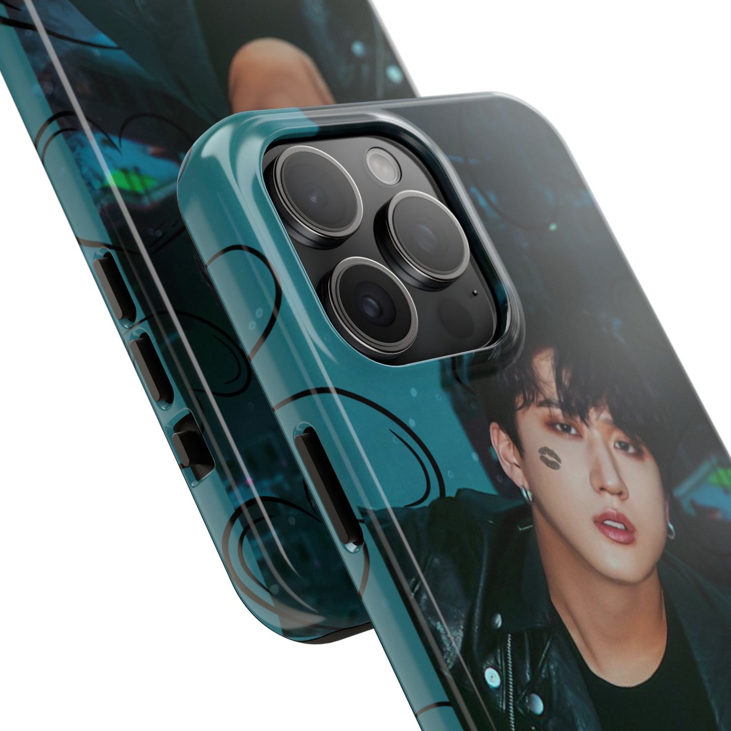 Seo Changbin Tough Phone Case — Moody Teal Portrait Design