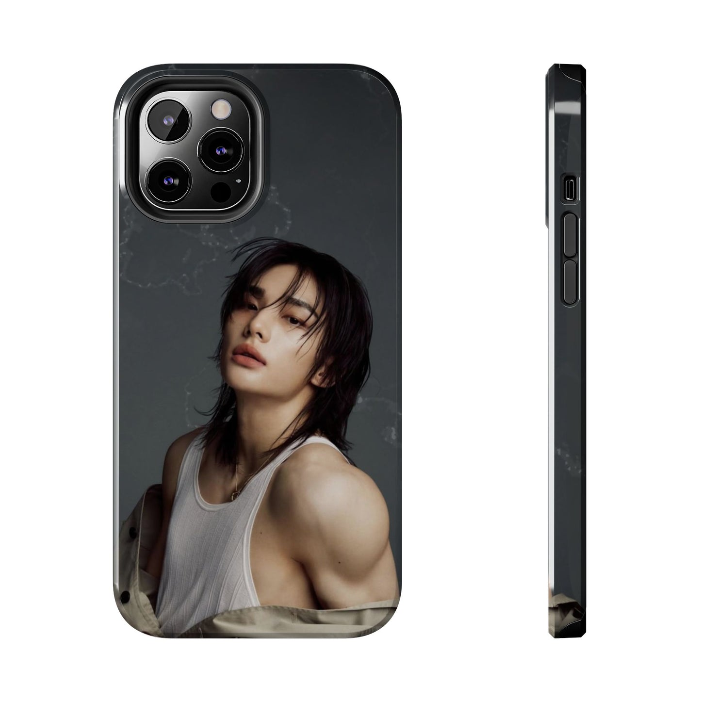 Hyunjin Tough Phone Case — Moody Portrait Slim Protective Case