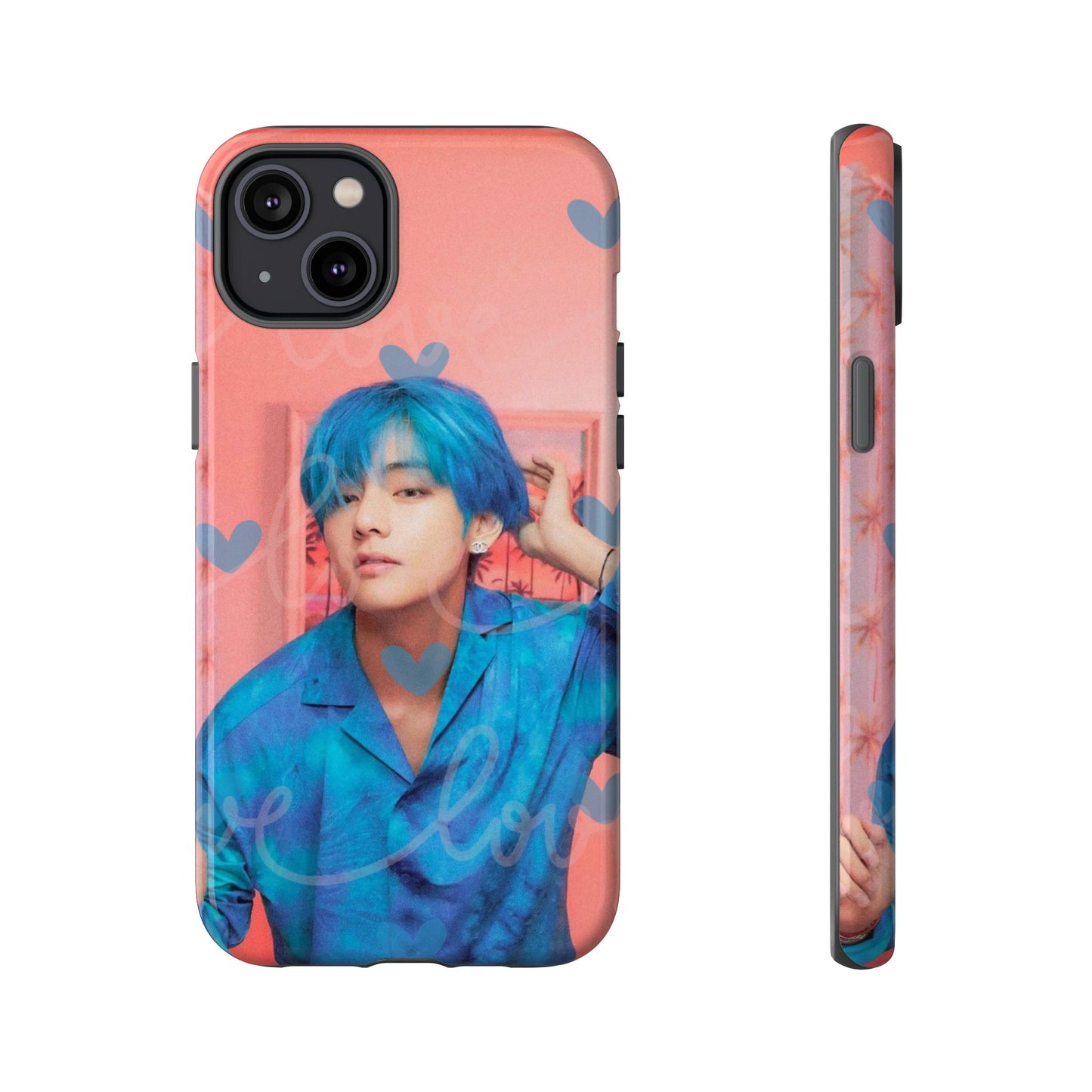 Taehyung Phone Case — Pink Heart/Love Kpop Design