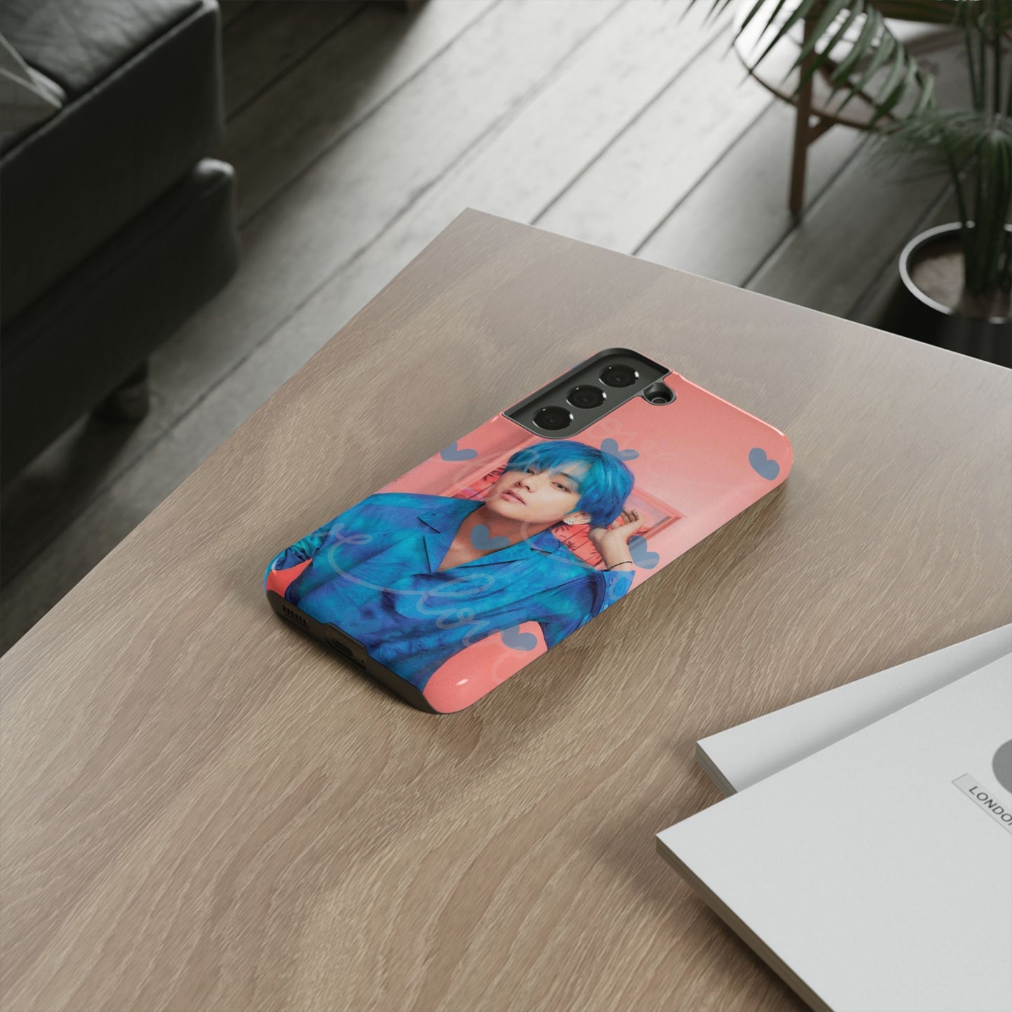 Taehyung Phone Case — Pink Heart/Love Kpop Design