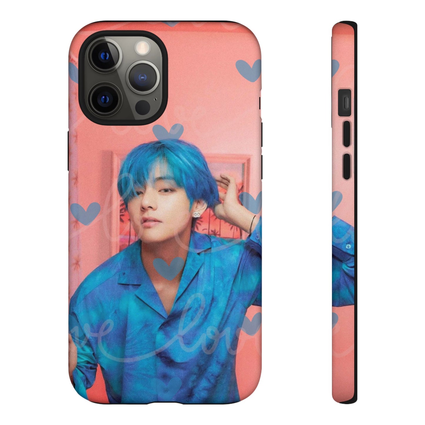 Taehyung Phone Case — Pink Heart/Love Kpop Design