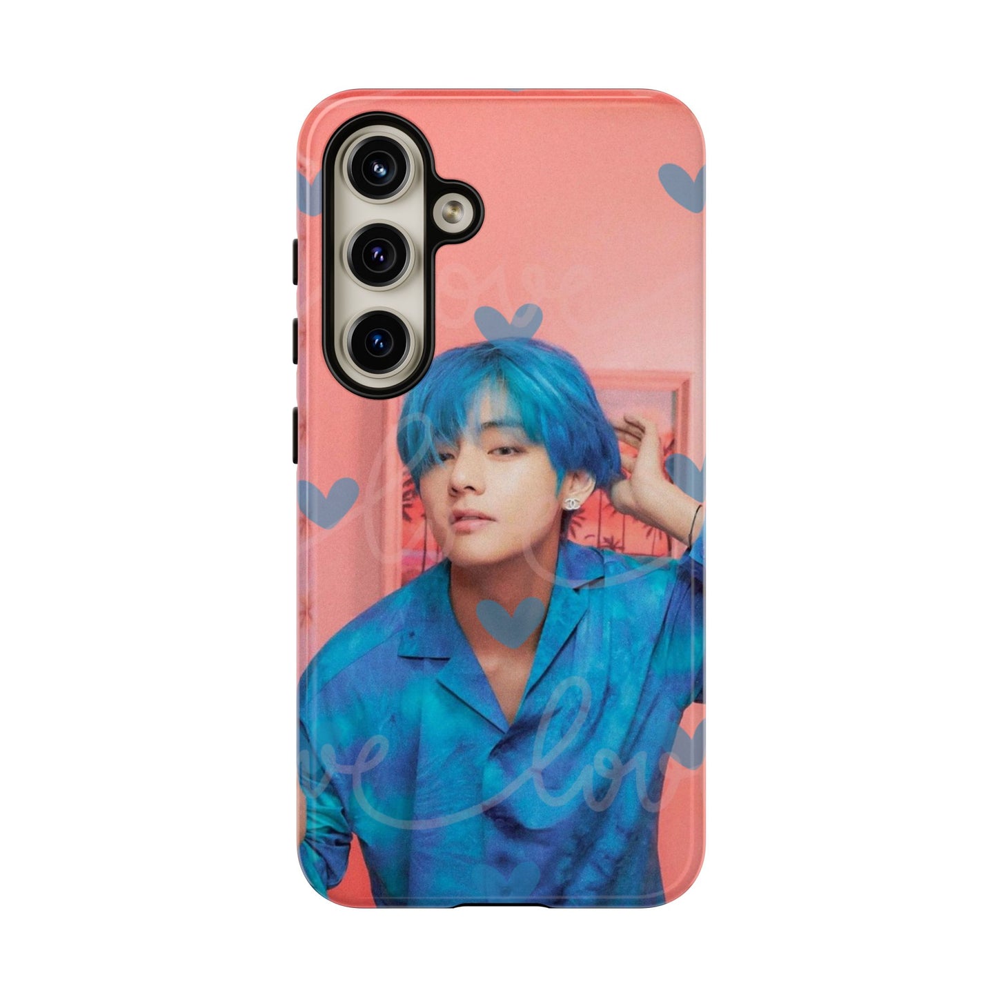Taehyung Phone Case — Pink Heart/Love Kpop Design