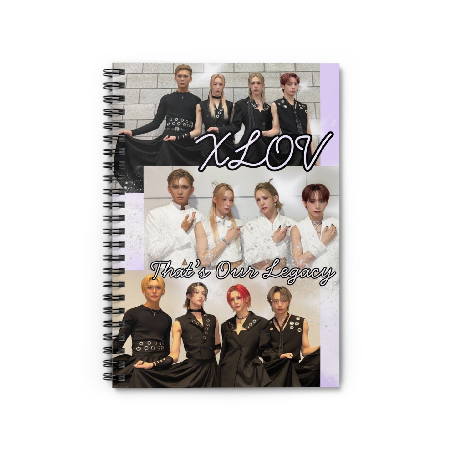 XLOV band collage Spiral Notebook - Ruled Journal, K-pop style photo cover