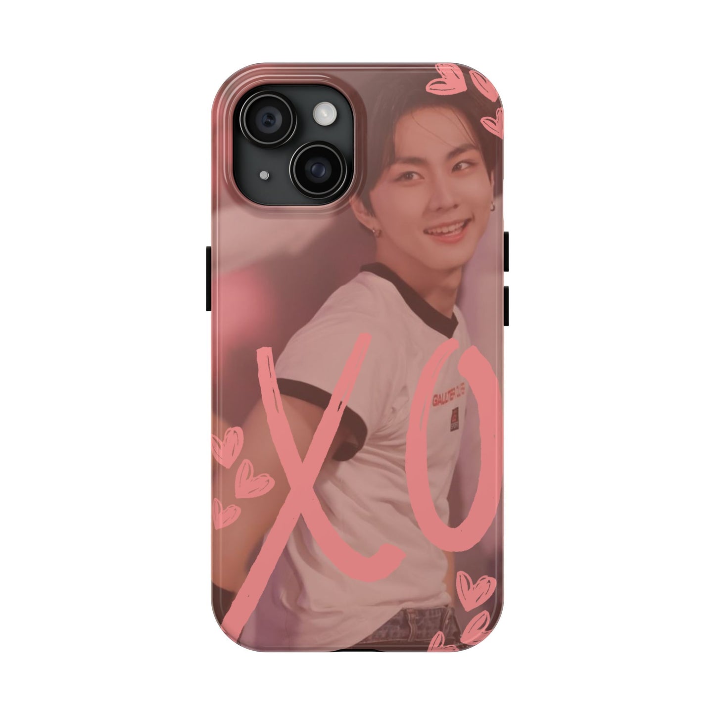 Romantic Jungwon Phone Case featuring 'XO' Design, Cute Gift for Teens, Valentine's Day, Durable Protection, Fashion Accessory, Love Themed