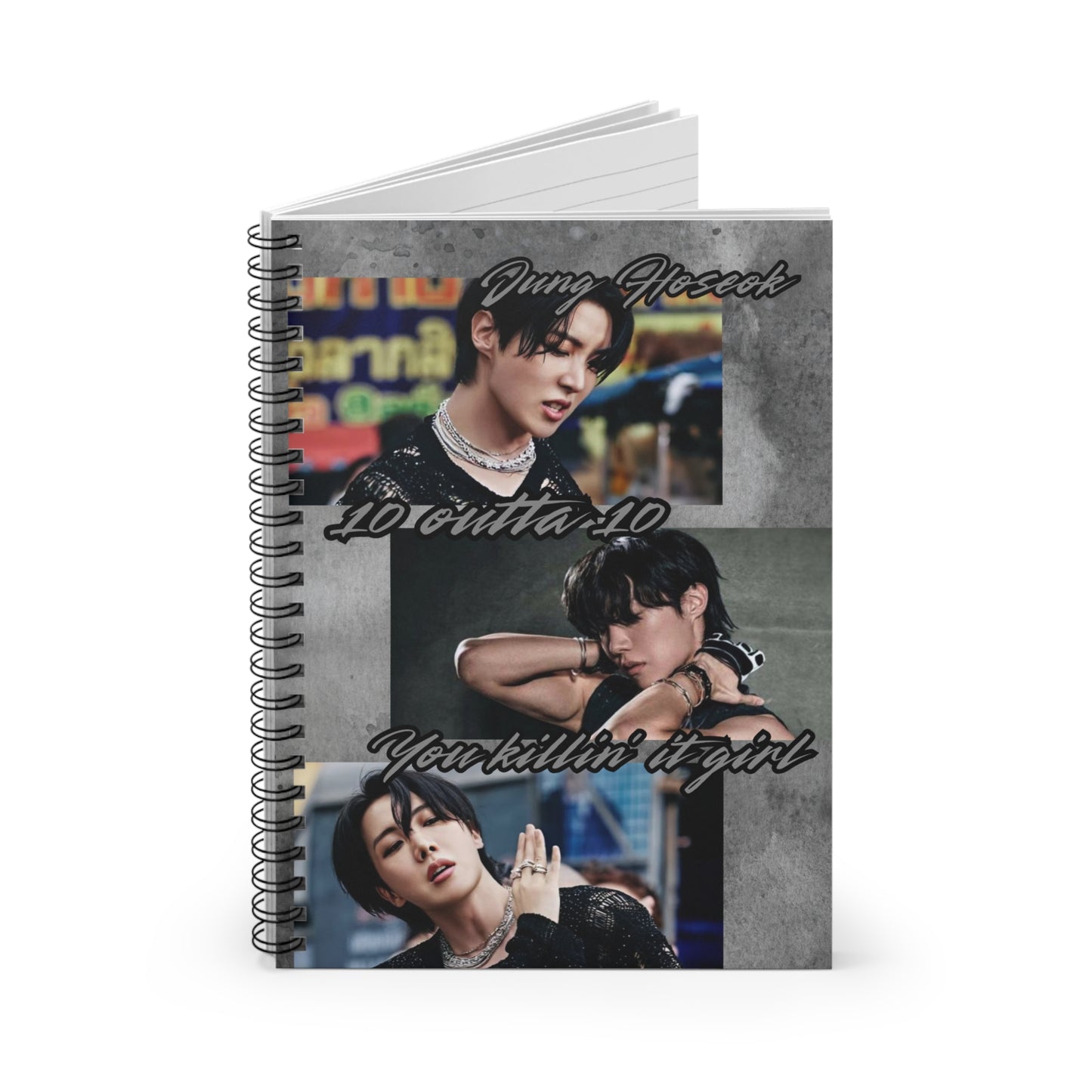 J-Hope Spiral Notebook for Fans - Stylish Ruled Journal with Graphic Design