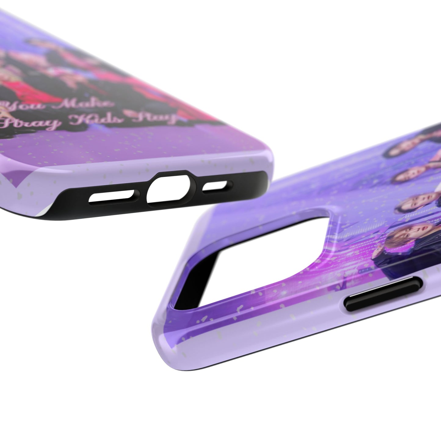 Stray Kids Photo Tough Phone Case — "You Make Stray Kids Stay" Purple K‑Pop Protective Cover