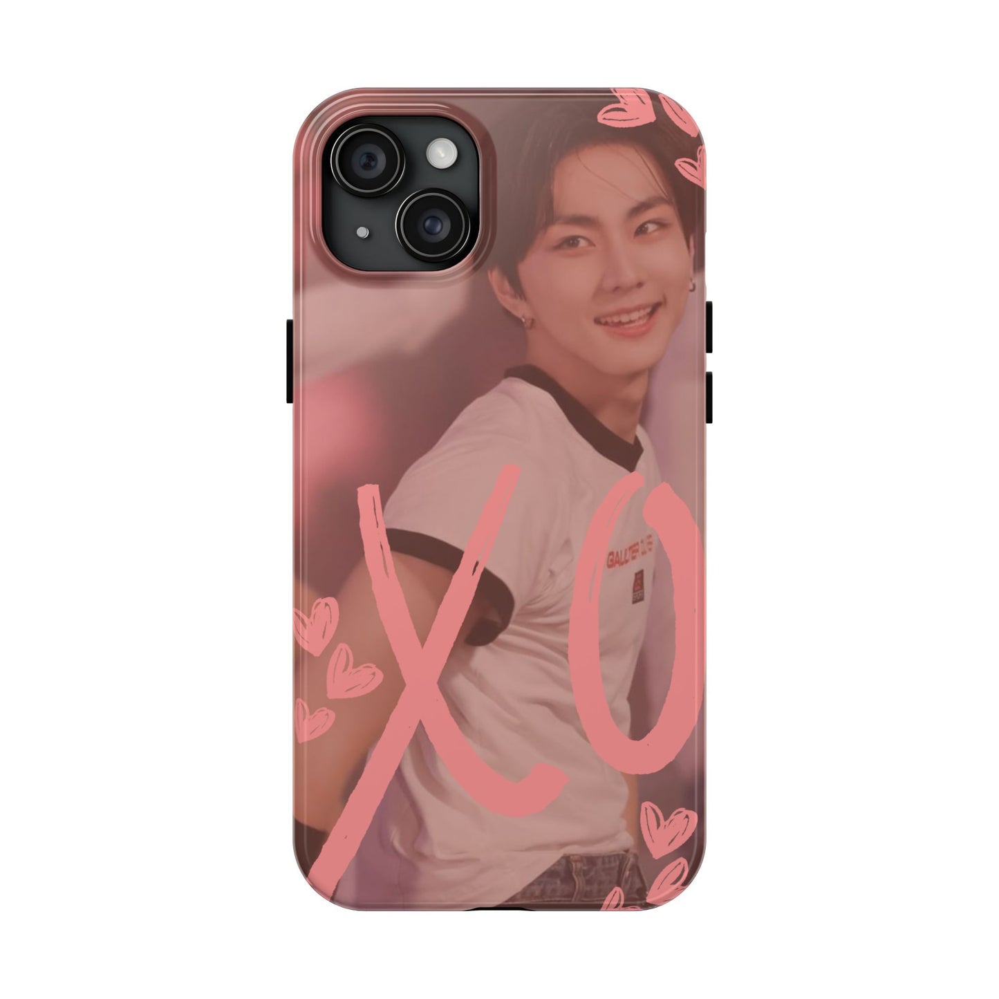 Romantic Jungwon Phone Case featuring 'XO' Design, Cute Gift for Teens, Valentine's Day, Durable Protection, Fashion Accessory, Love Themed