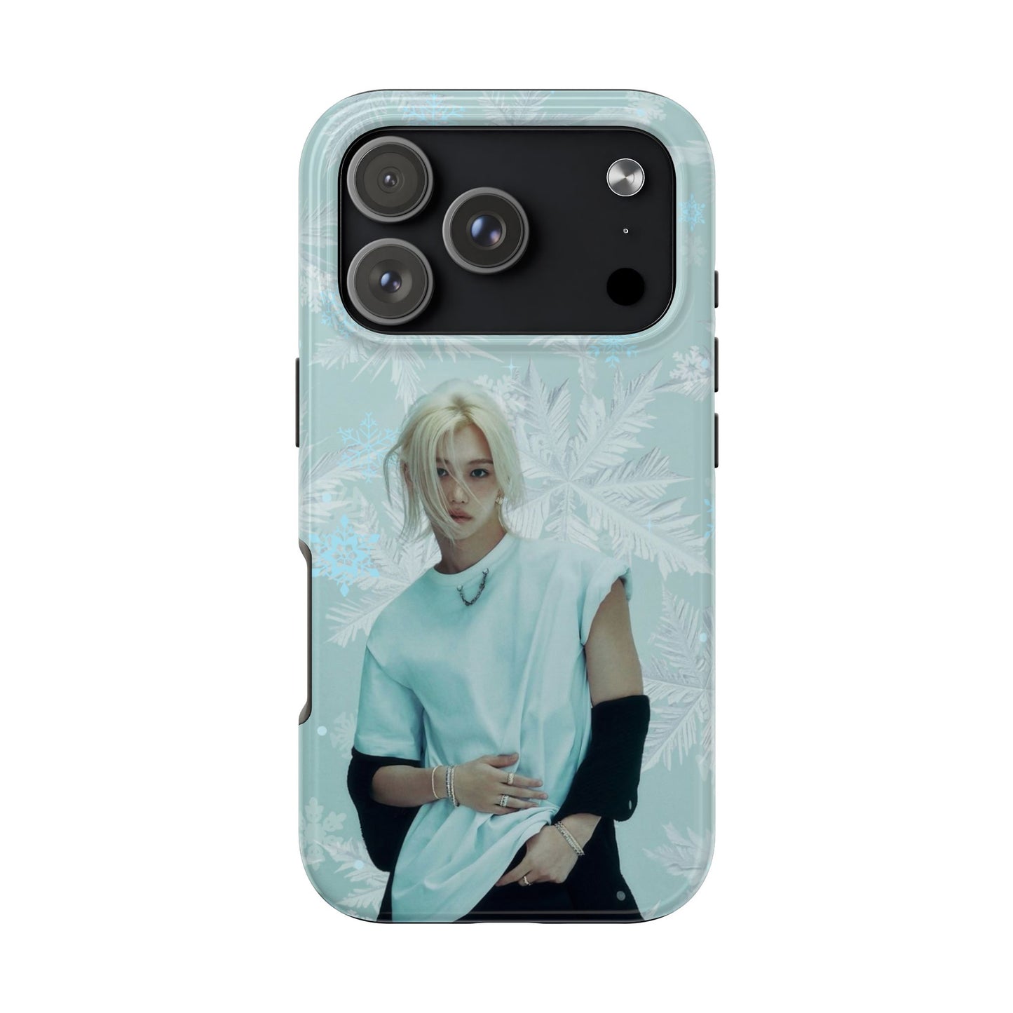 Lee Felix Tough Phone Case — Pastel K-Pop Idol Floral Armor