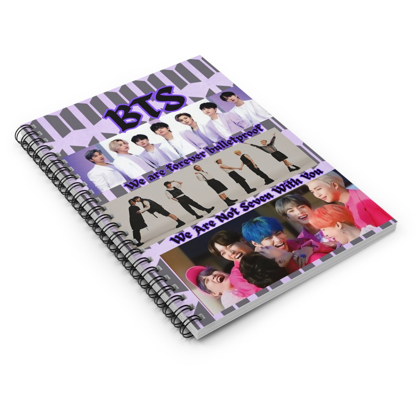 BTS Themed Spiral Notebook - Forever Bulletproof