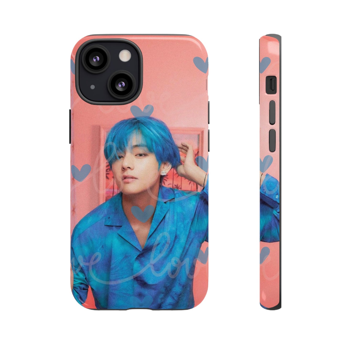 Taehyung Phone Case — Pink Heart/Love Kpop Design