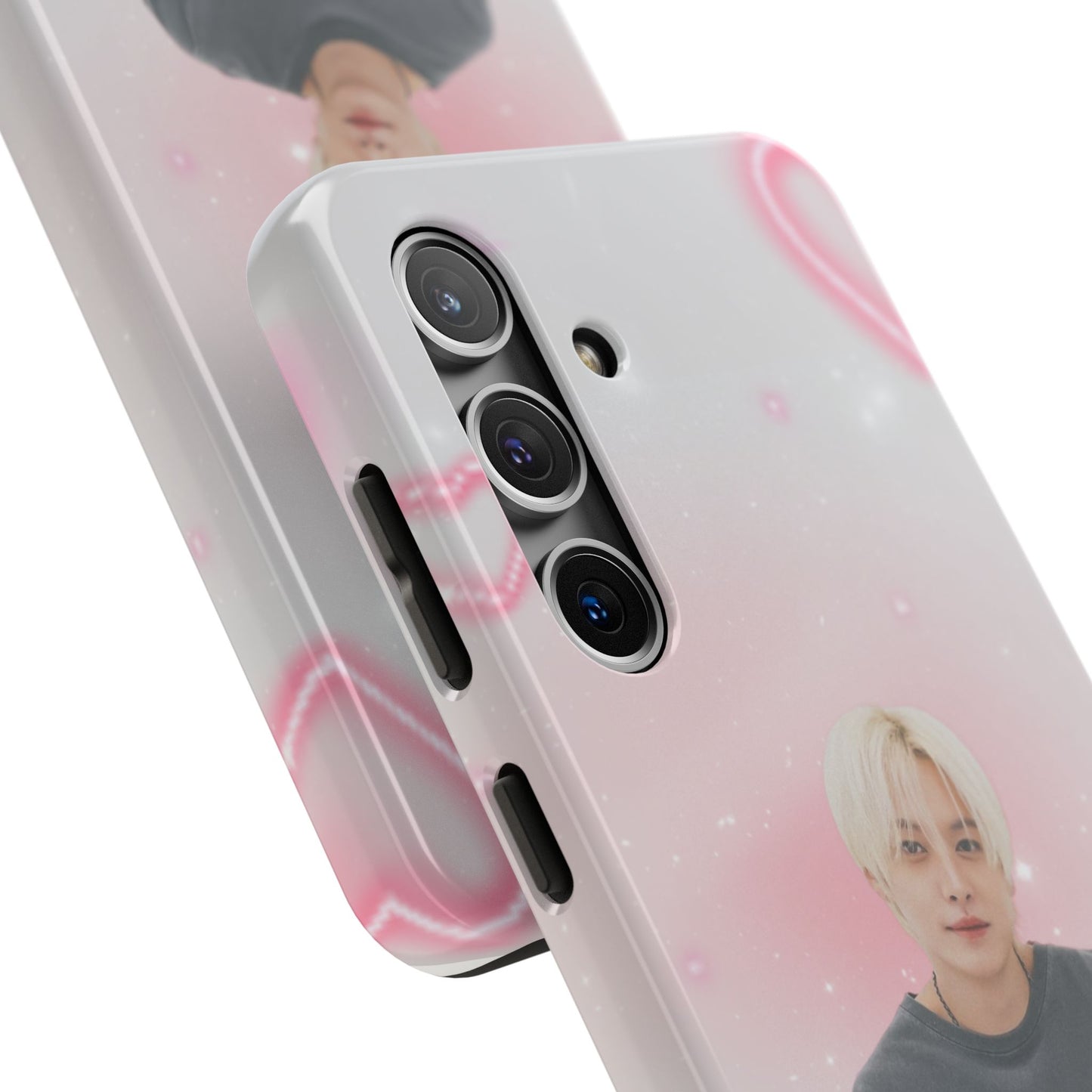 Lee Know Tough Phone Case — Pink Heart Photo Design