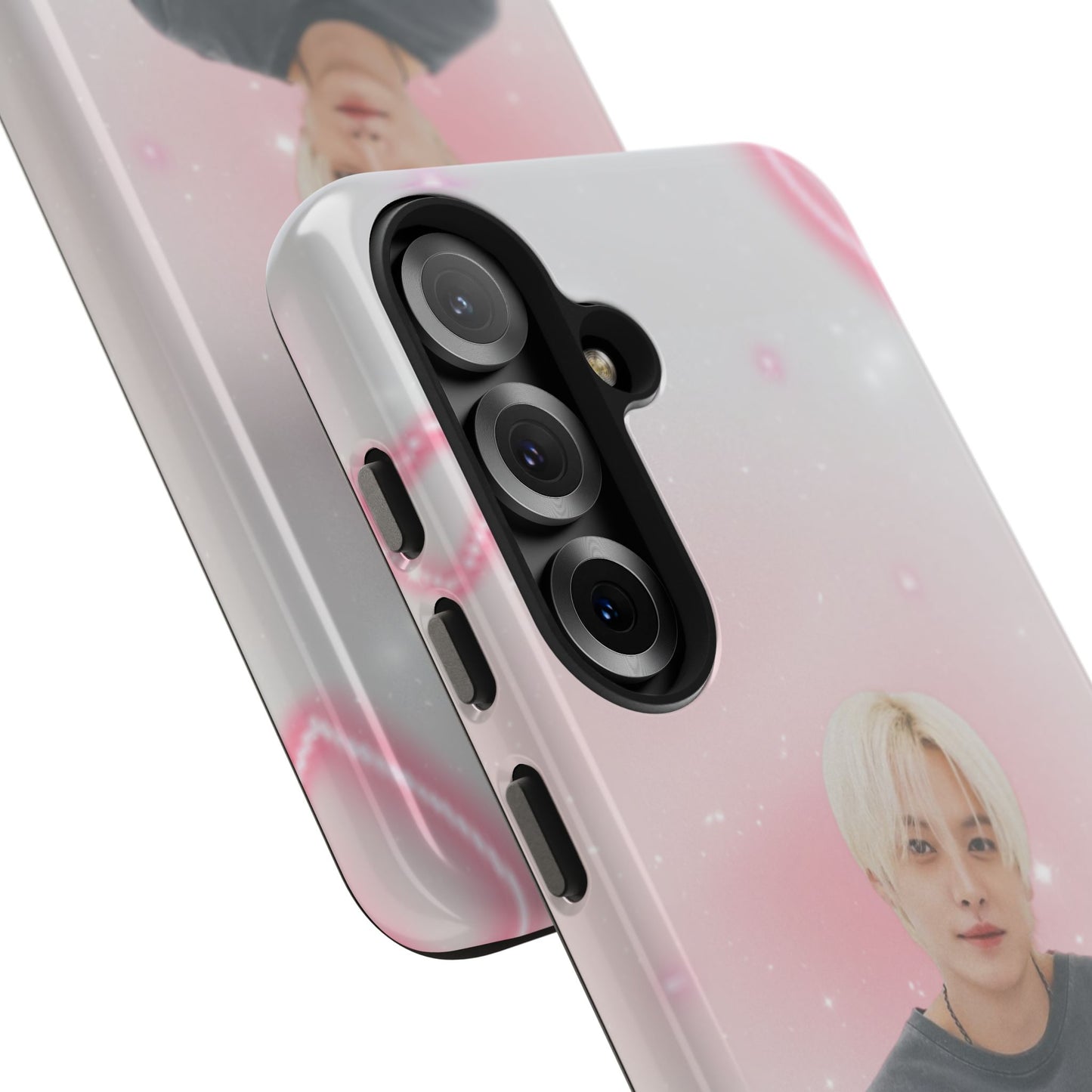 Lee Know Tough Phone Case — Pink Heart Photo Design