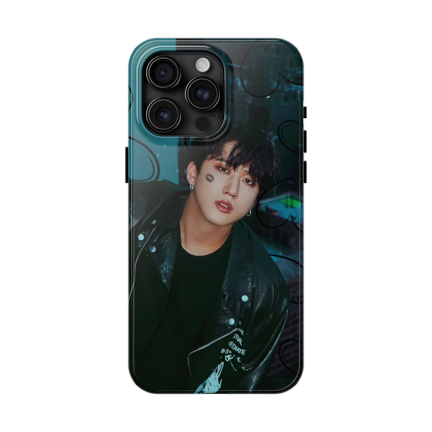 Seo Changbin Tough Phone Case — Moody Teal Portrait Design